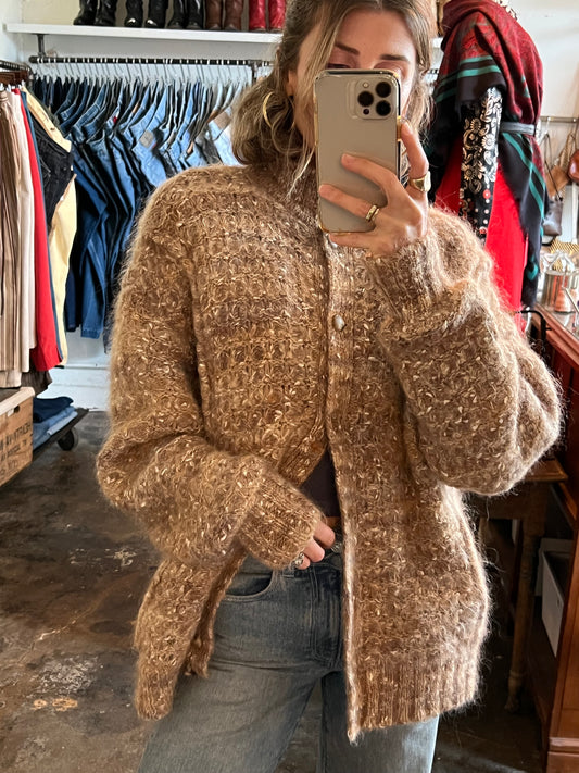 Vintage Chunky Mohair Oversized Cardigan Sweater