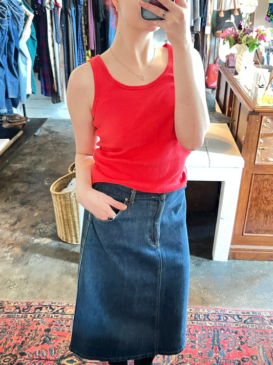Vintage L.L Bean Cotton Jean Skirt