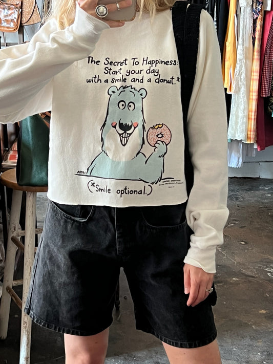 Vintage Donut Bear Graphic Sweatshirt