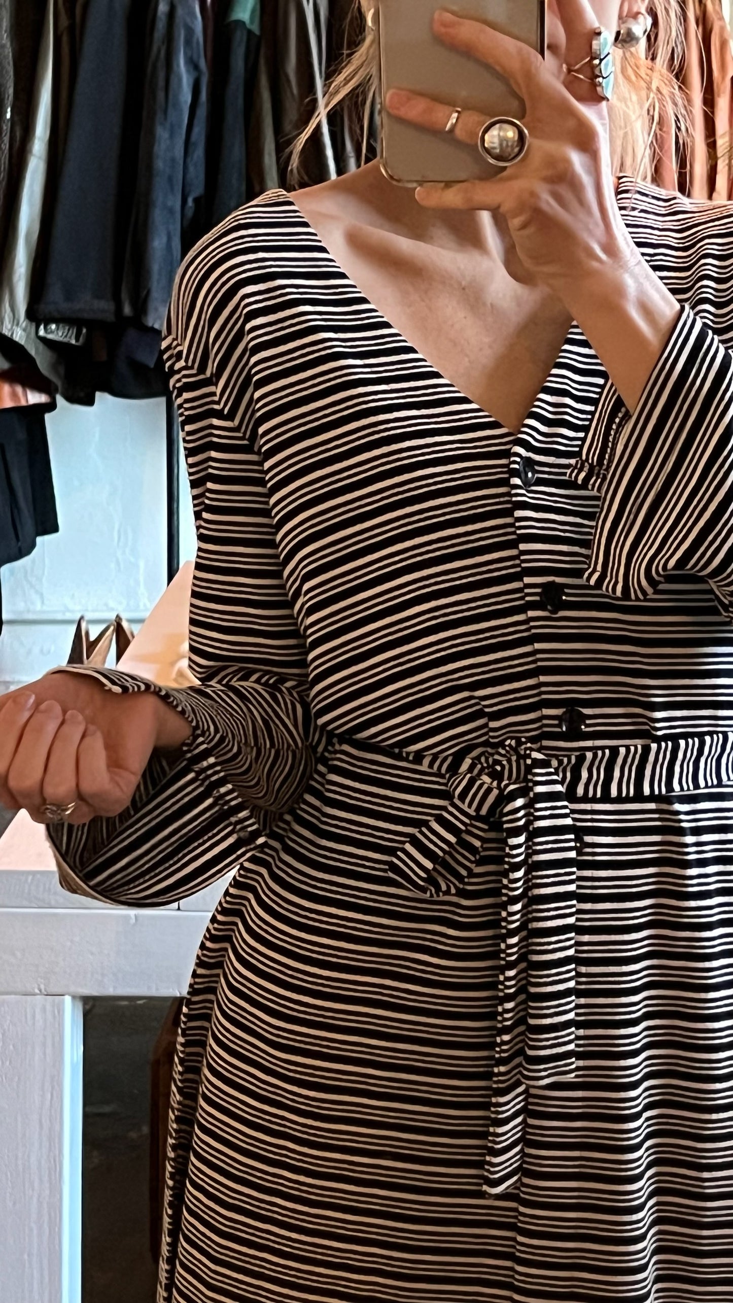 Vintage Striped Button Up Cardigan