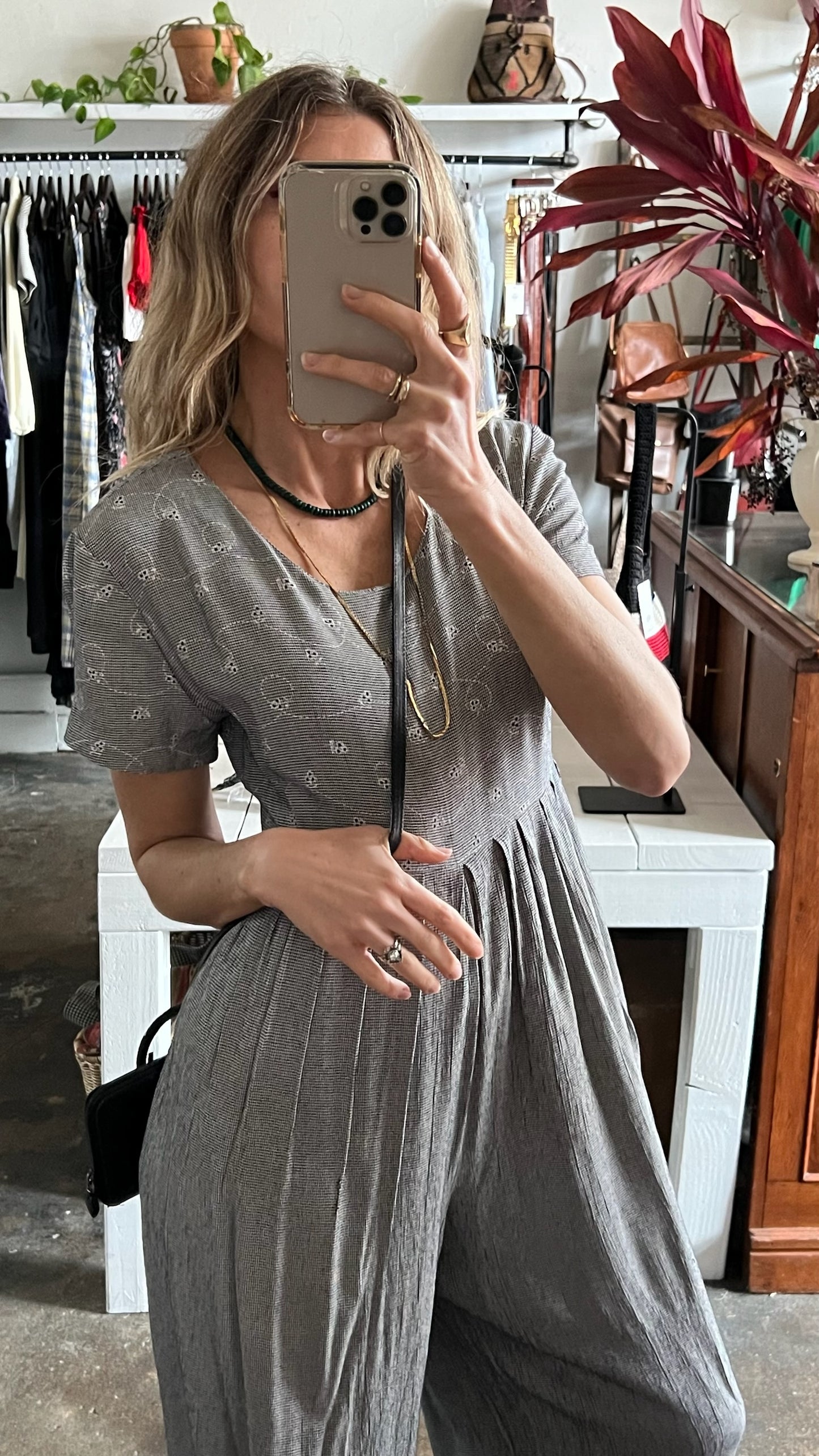 Vintage Pleated Floral Jumpsuit