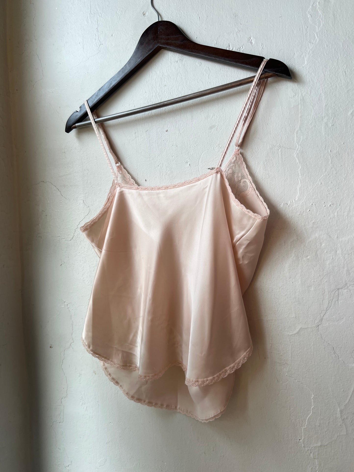 Vintage Blush & Lace Silk Camisole
