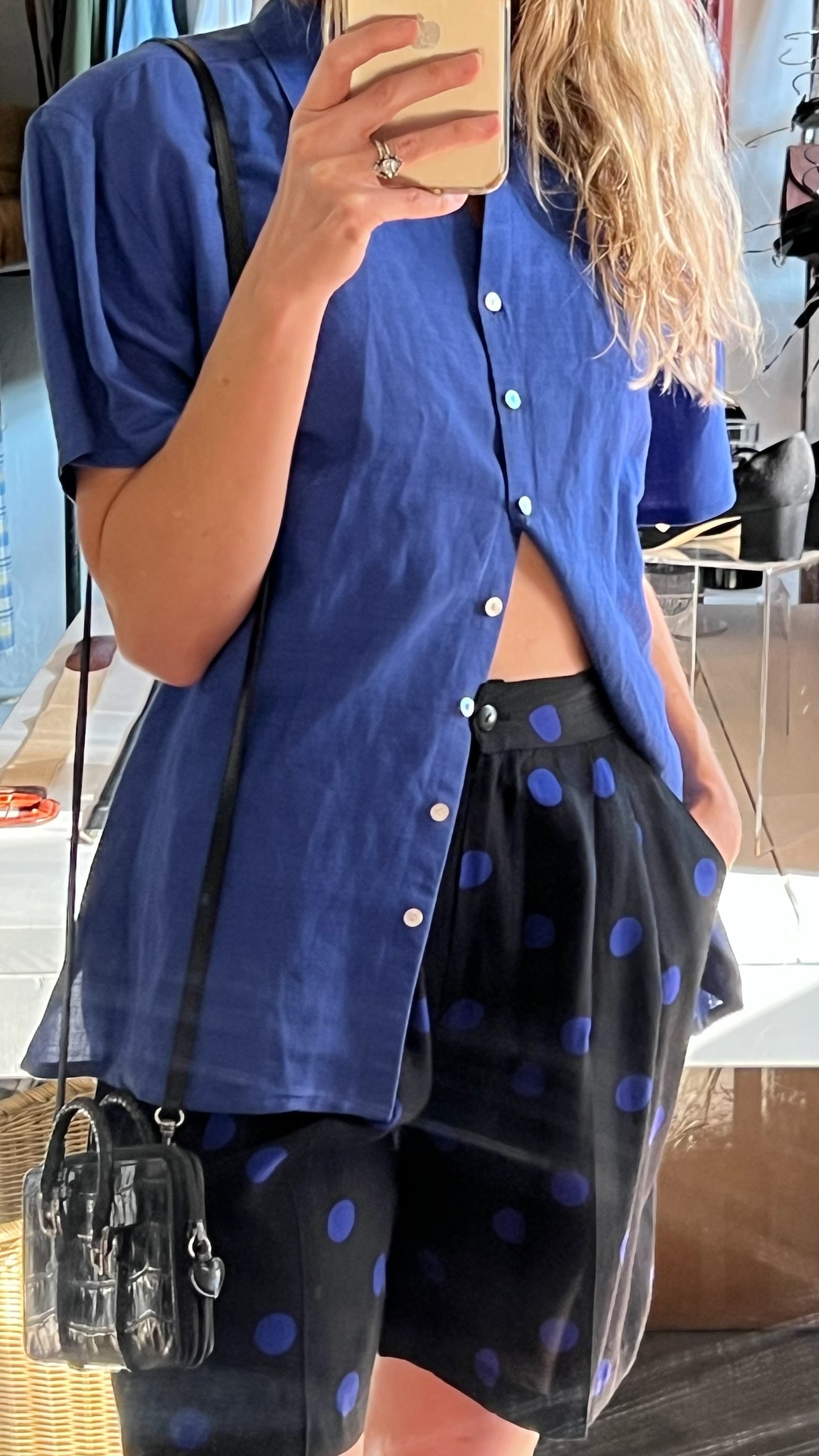 Vintage Pleated Polka Dotted Short