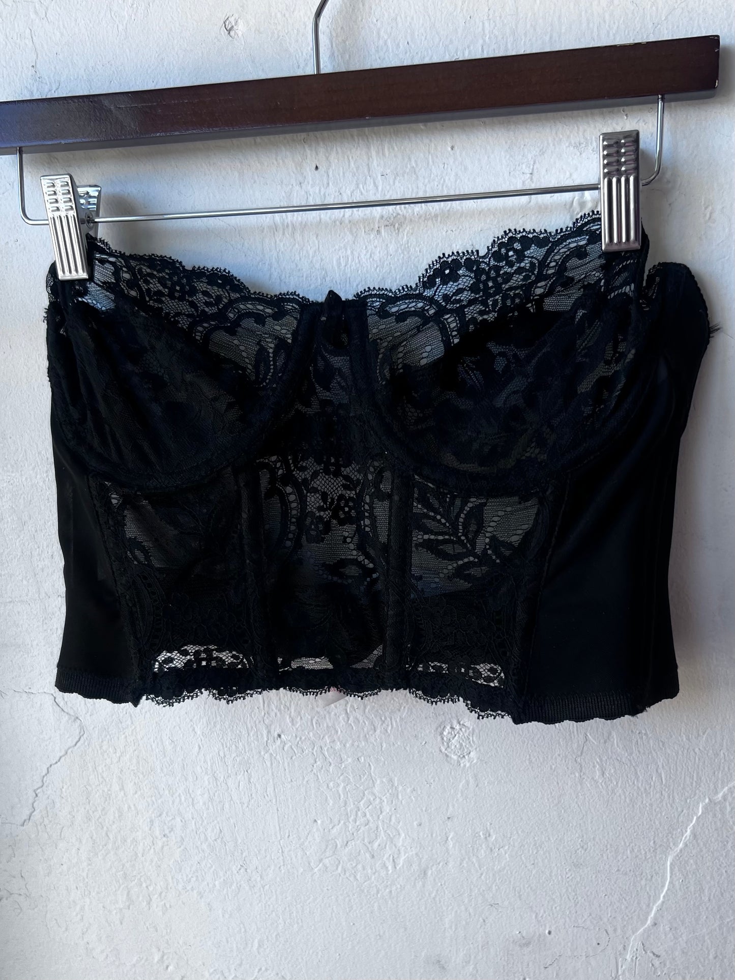 Vintage Noir Lace Bustier Top