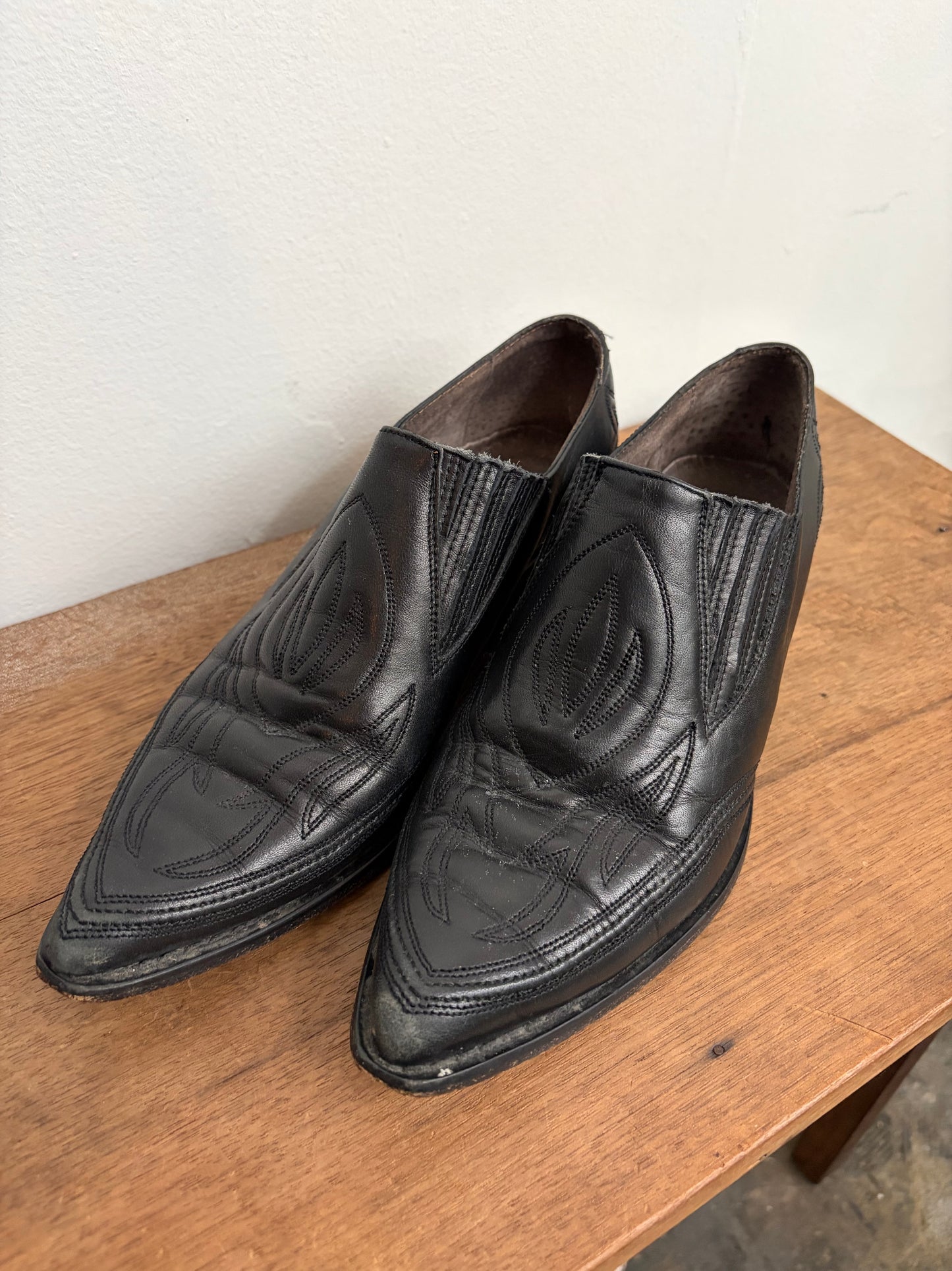 Vintage Guess Leather Cowboy Slip-Ons