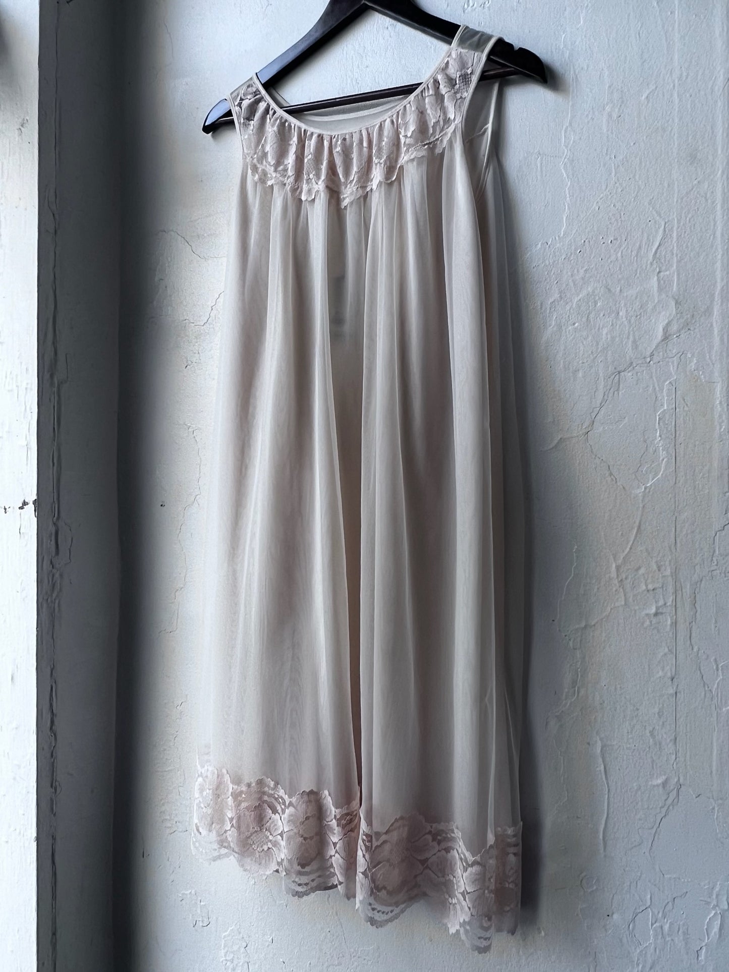 Vintage Sheer Chiffon Lace Gown