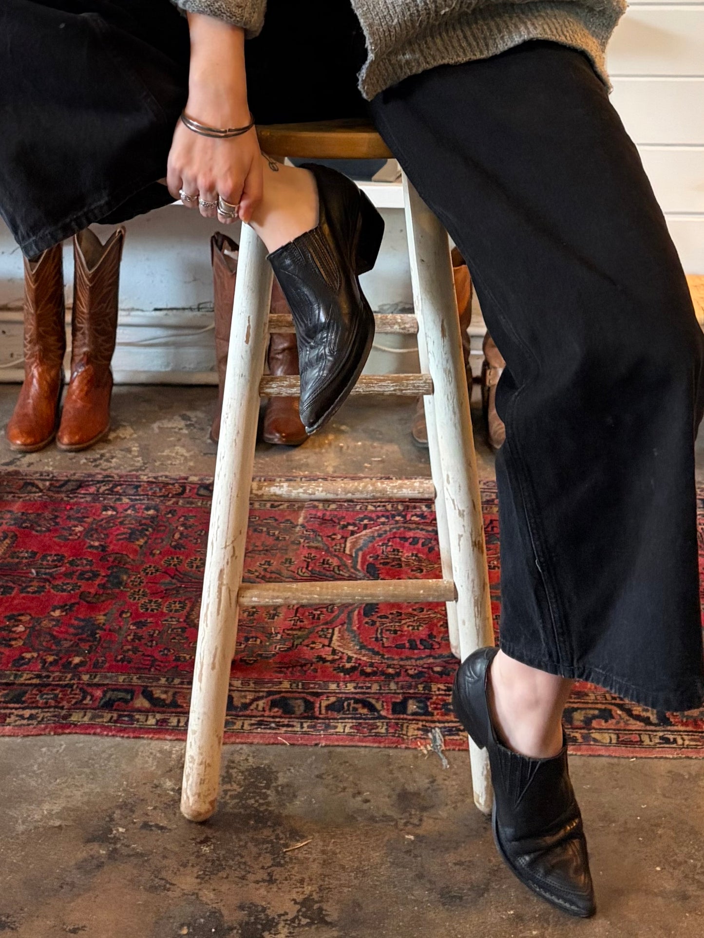 Vintage Guess Leather Cowboy Slip-Ons