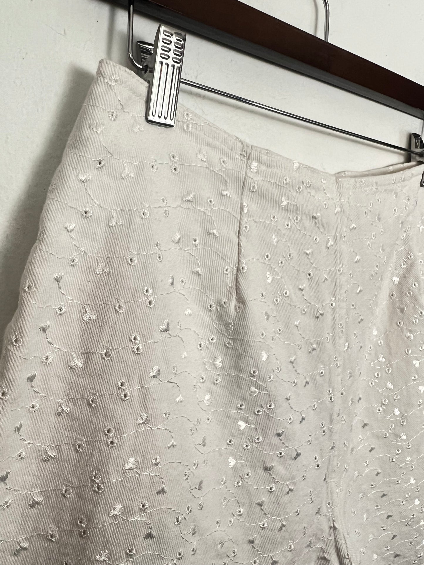 Vintage Ivory Embroidered Skort