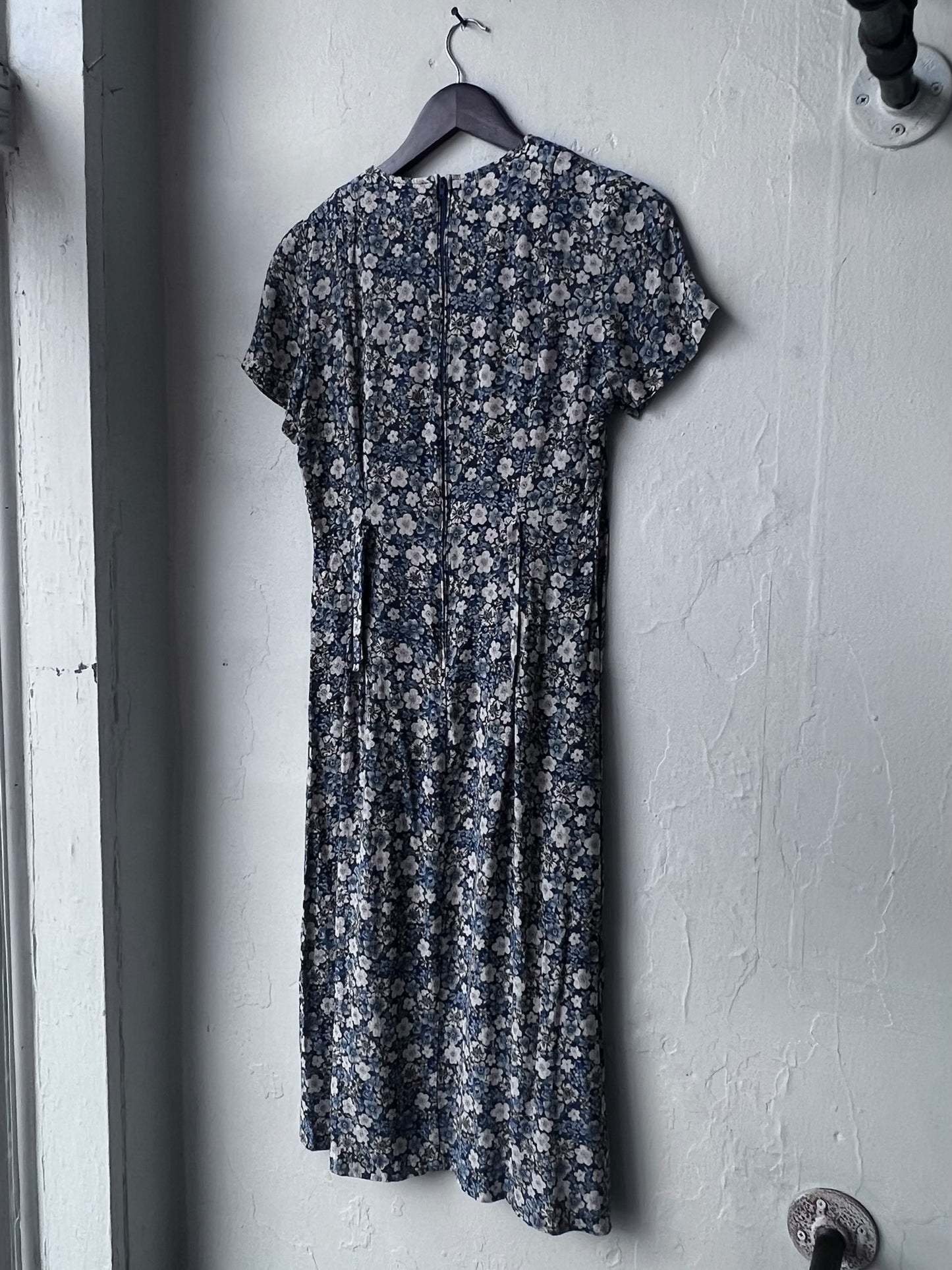 Vintage Floral Pleated Dress
