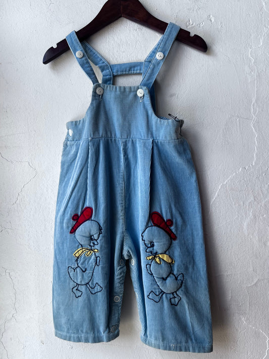 Vintage Toddler Duck Embroidered Overall