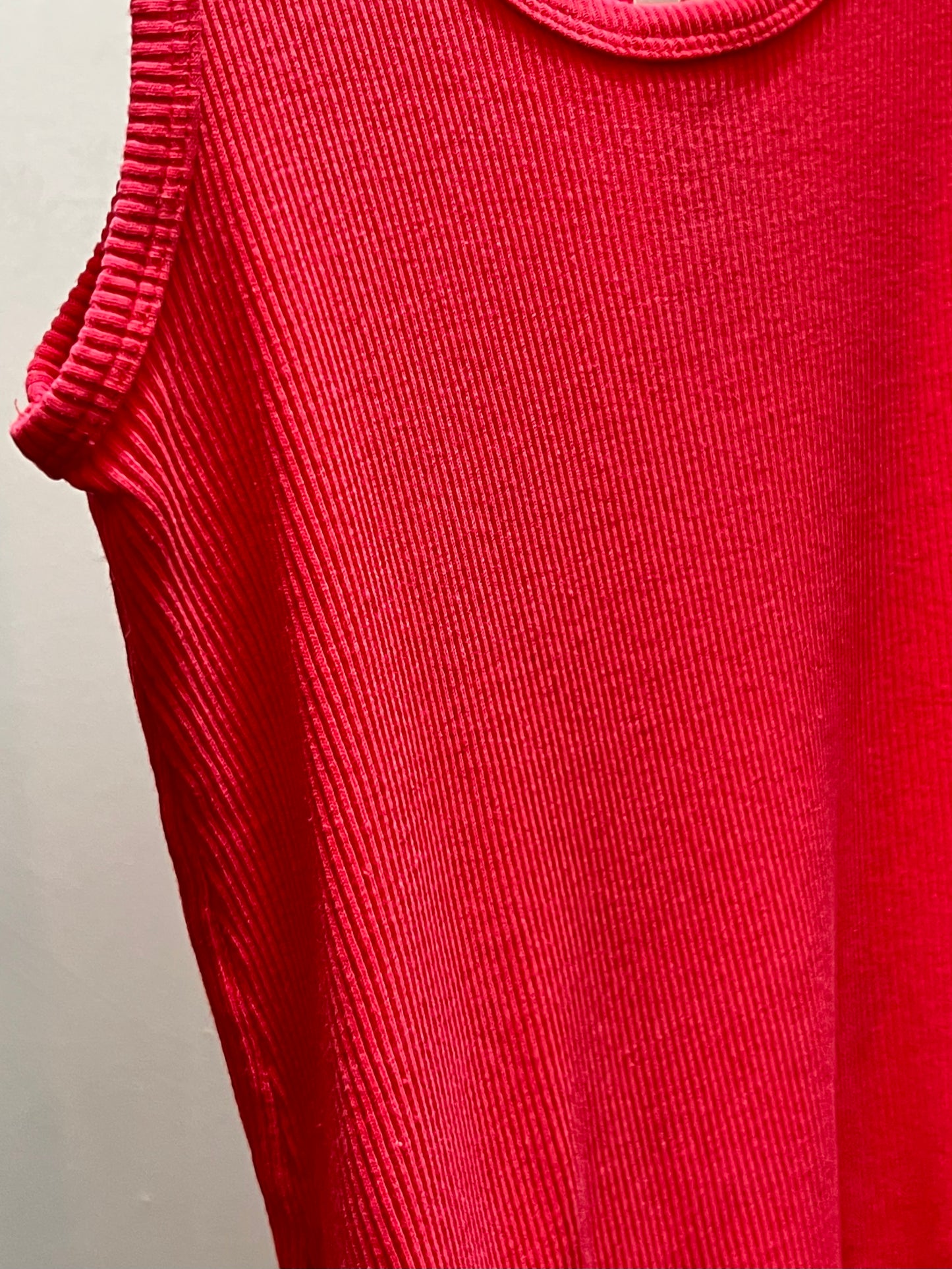Vintage Cherry Red Ribbed Tank