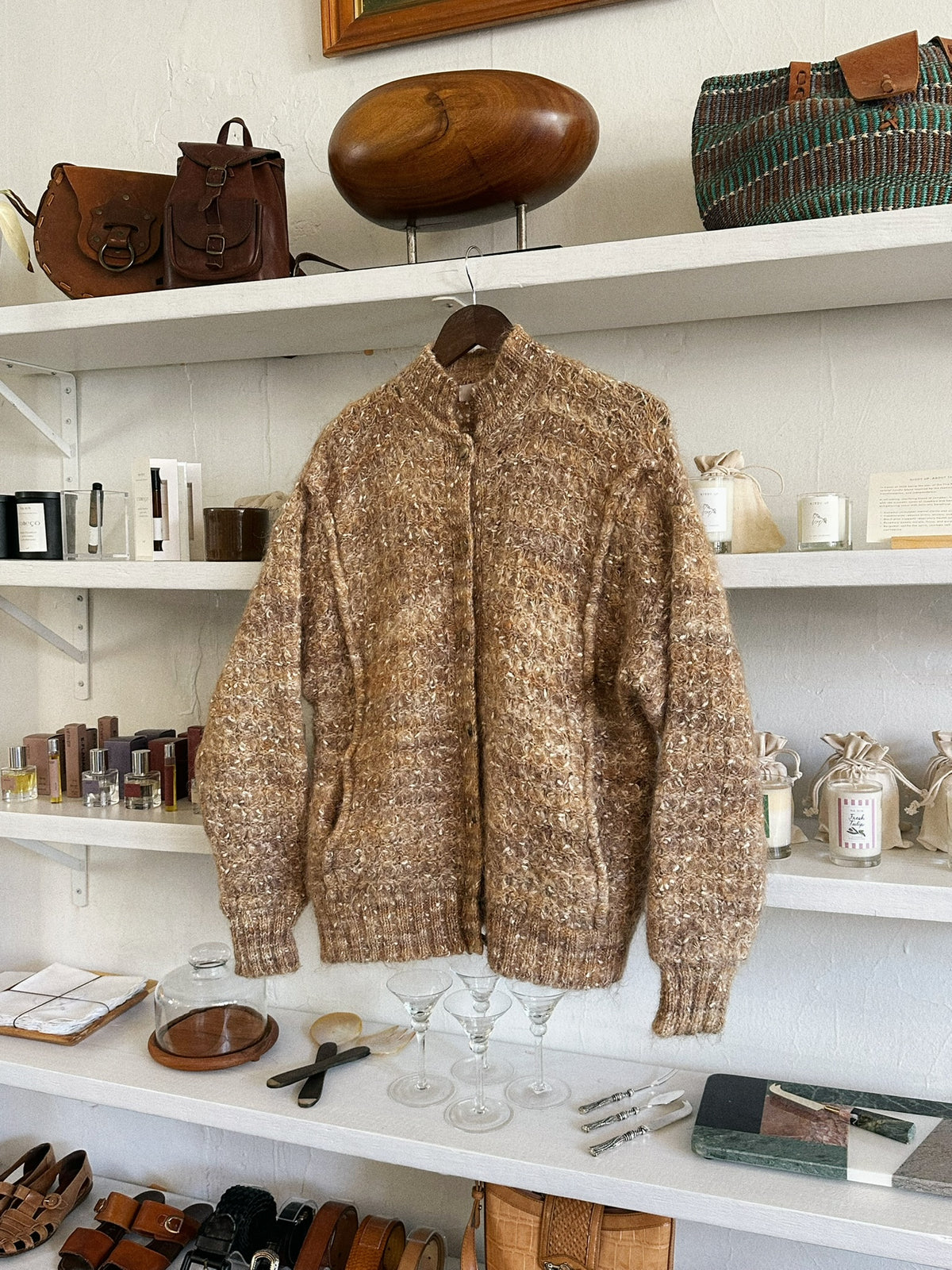 Vintage Chunky Mohair Oversized Cardigan Sweater