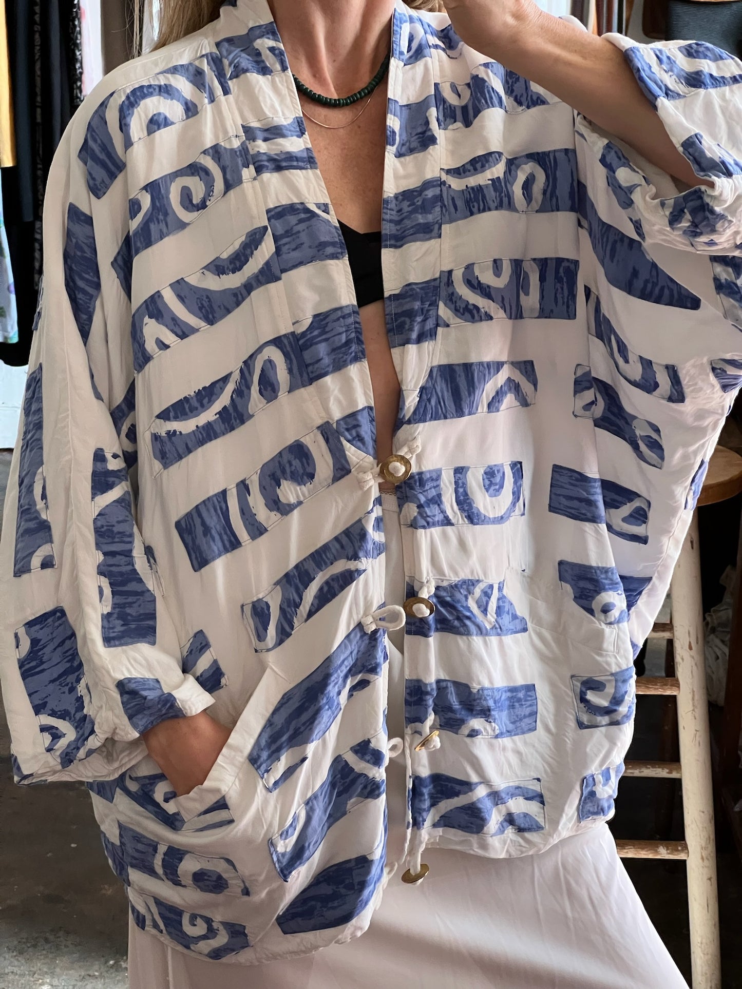 Vintage Abstract Print Jacket