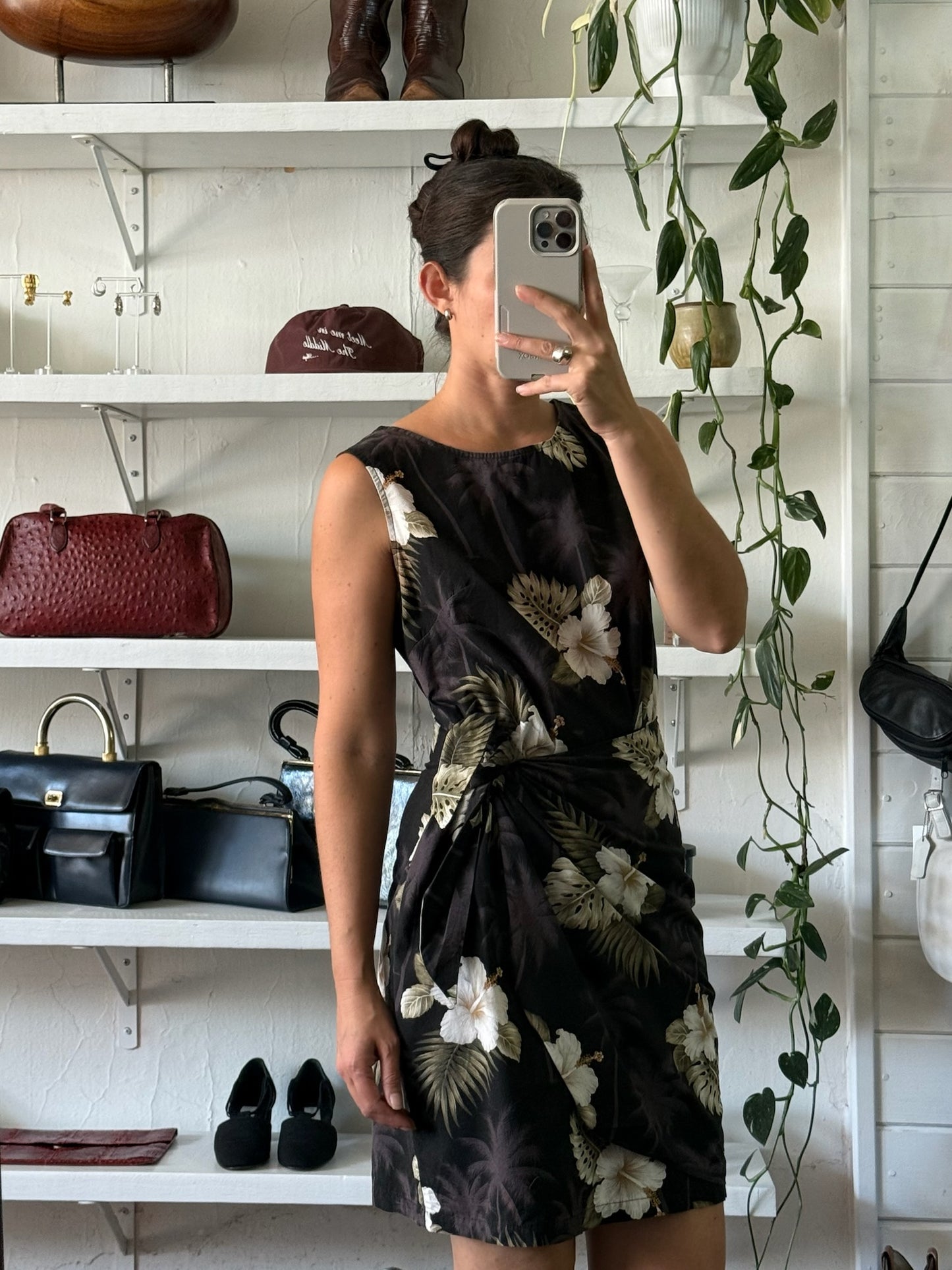 Vintage Tropical Wrap Dress