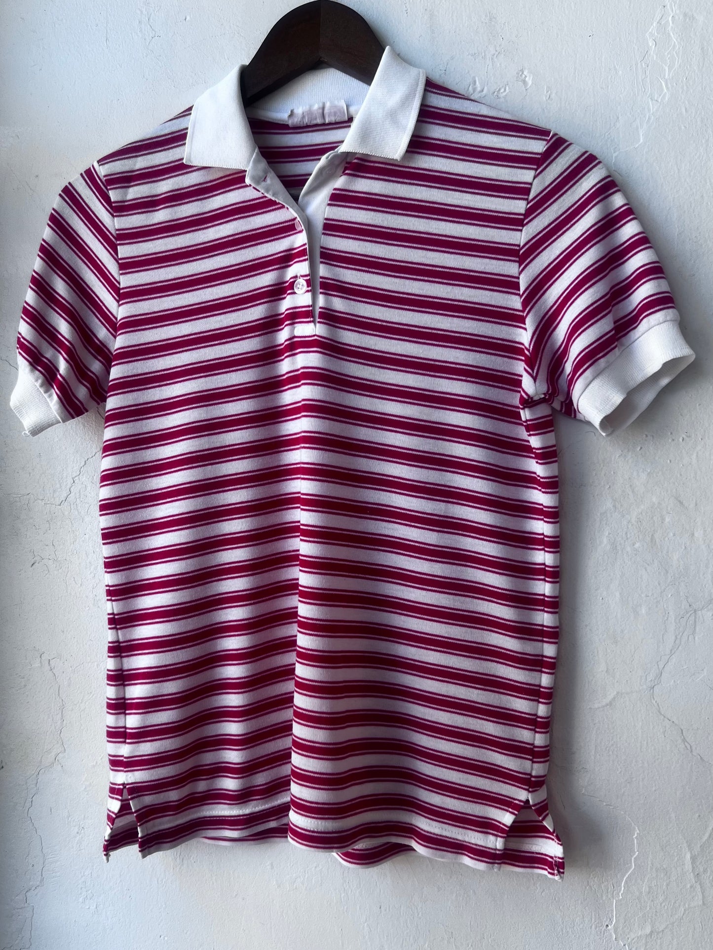 Vintage Raspberry Stripe Polo