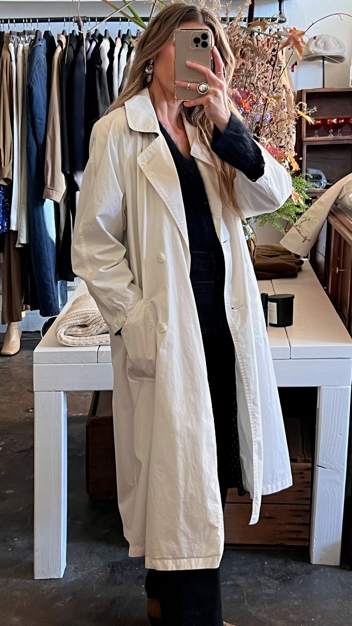 Vintage Eggshell Trench