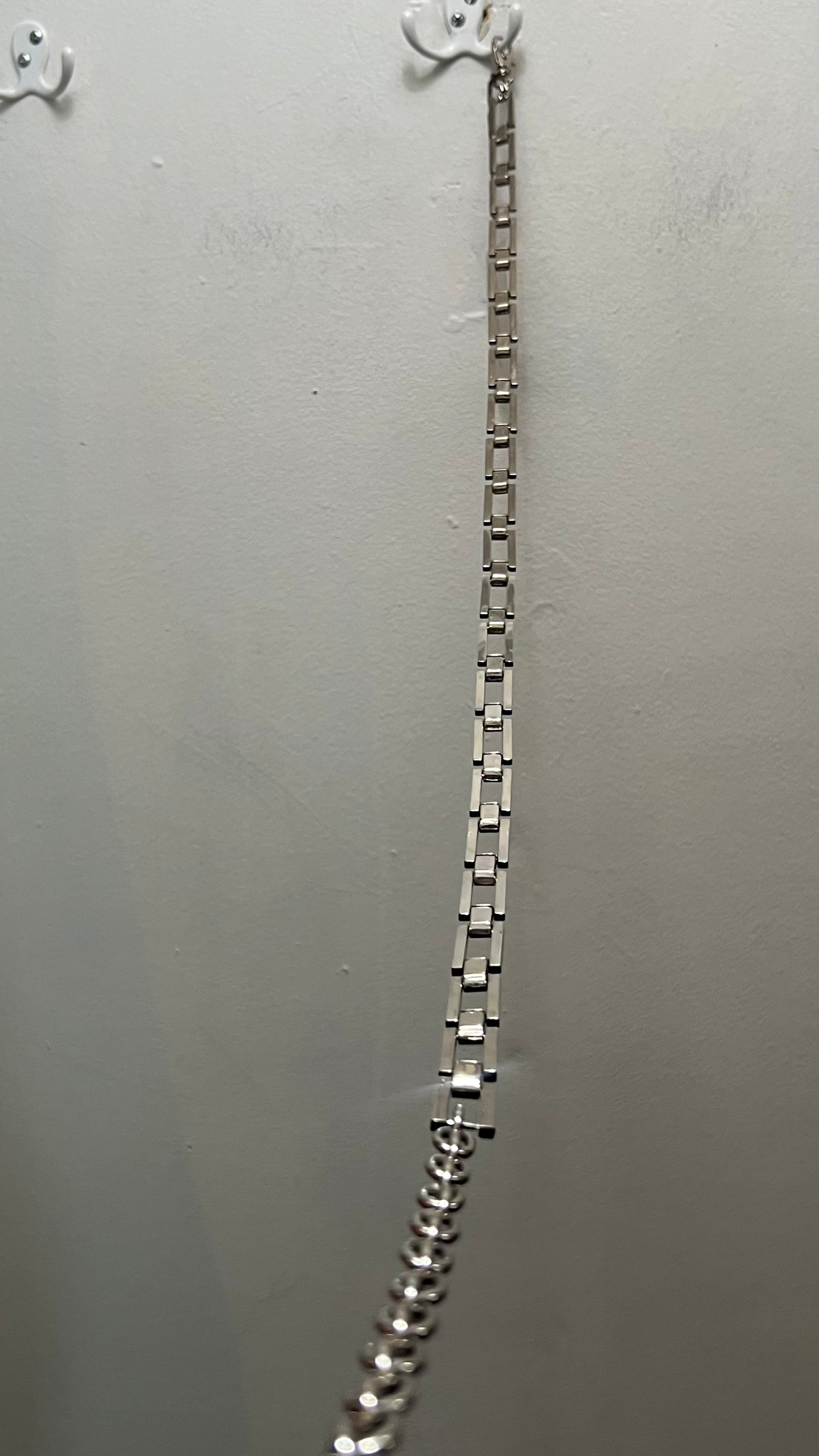 Vintage Geometric Silver - Hardware Chain Belt