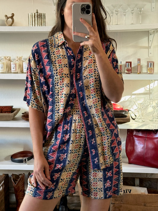 Vintage Floral Printed Resort Set