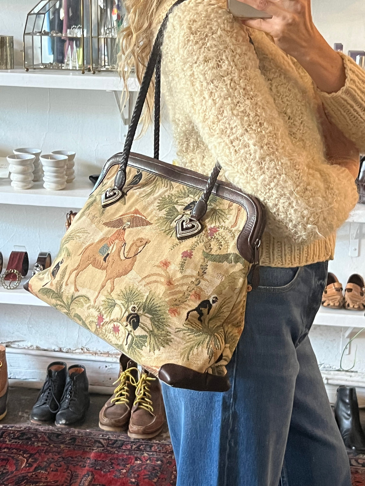 Vintage Brighton Tapestry Shoulder Bag