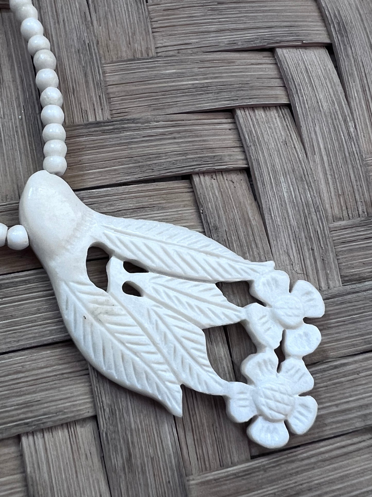 Vintage Hand Carved Beaded Necklace
