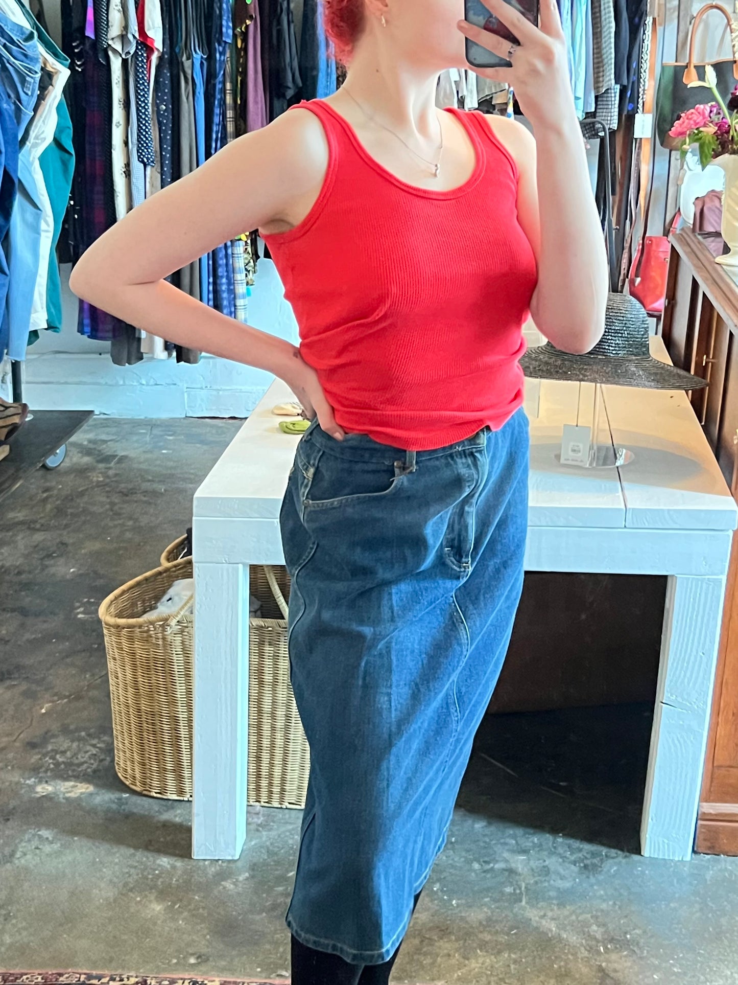Vintage L.L Bean Cotton Jean Skirt