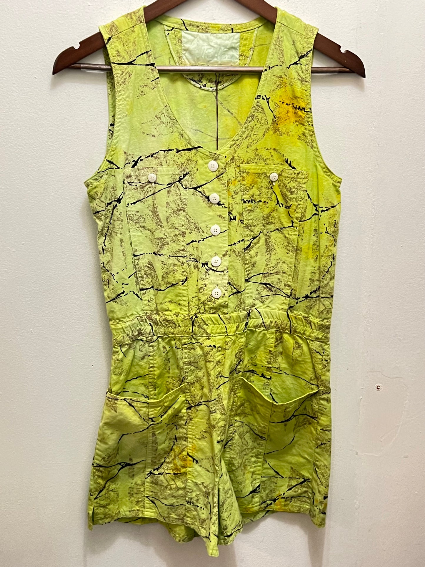 Vintage Marbled Lime & Onyx Romper