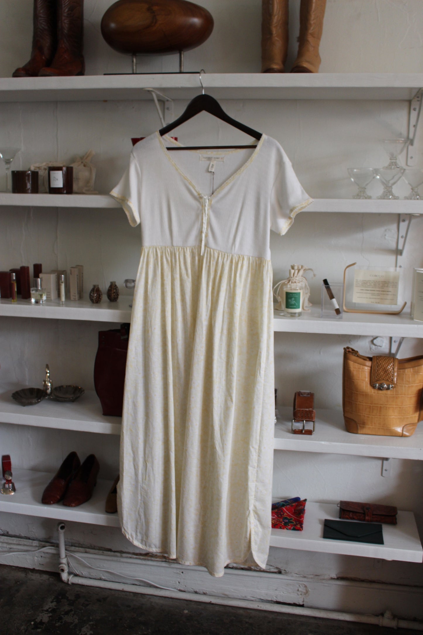Floral Empire Waist Lace-Up Dress