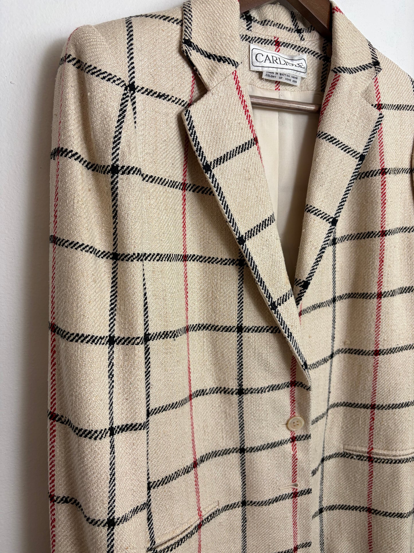 Vintage Silk Plaid Blazer