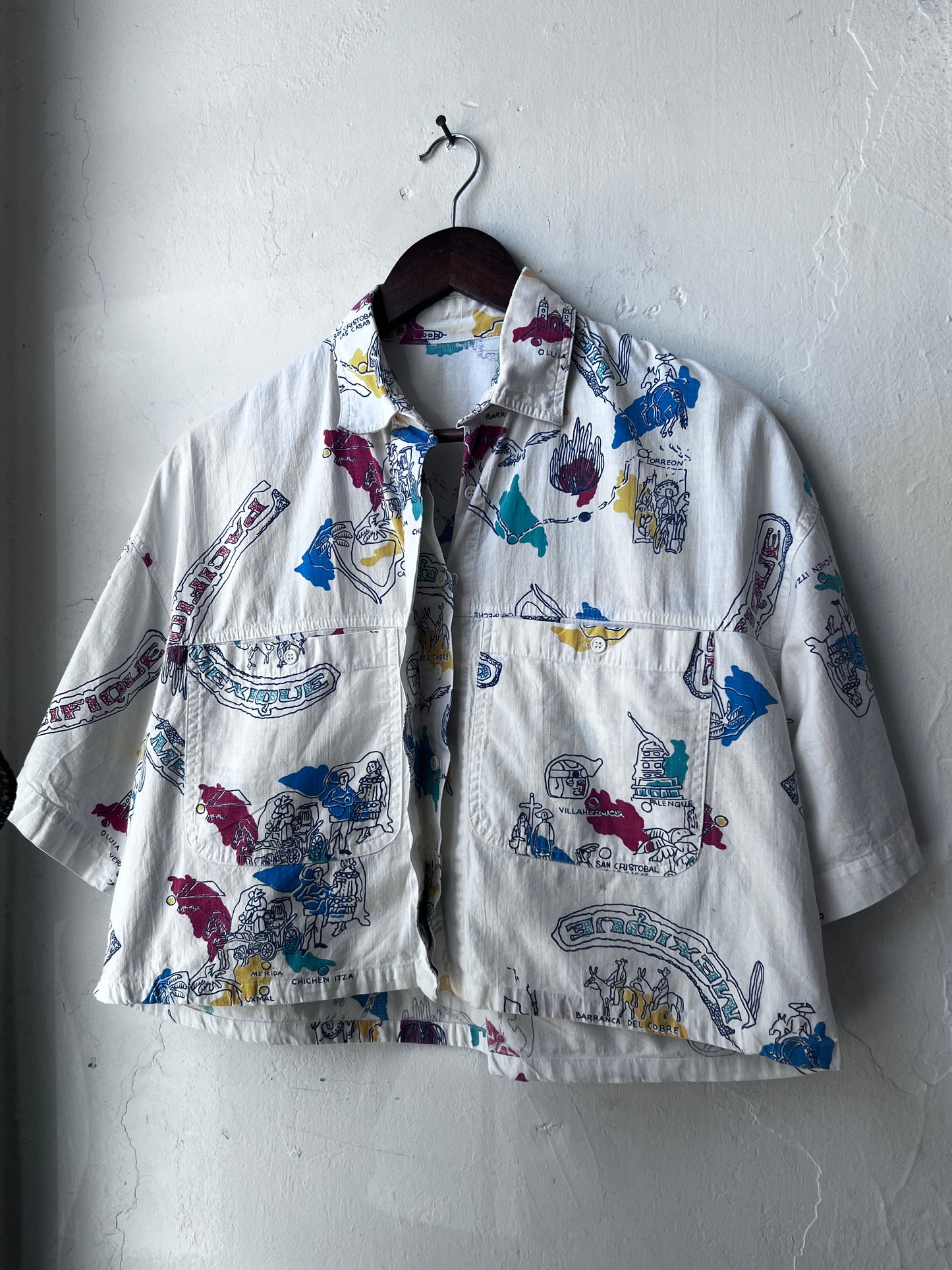 Vintage Yucatán Travel Map Top