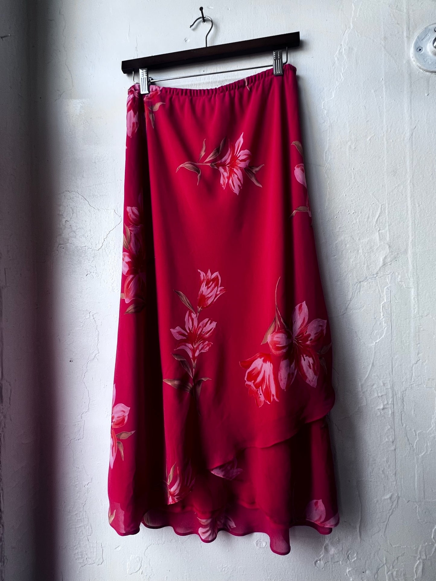 Vintage Chiffon Floral Layered Skirt