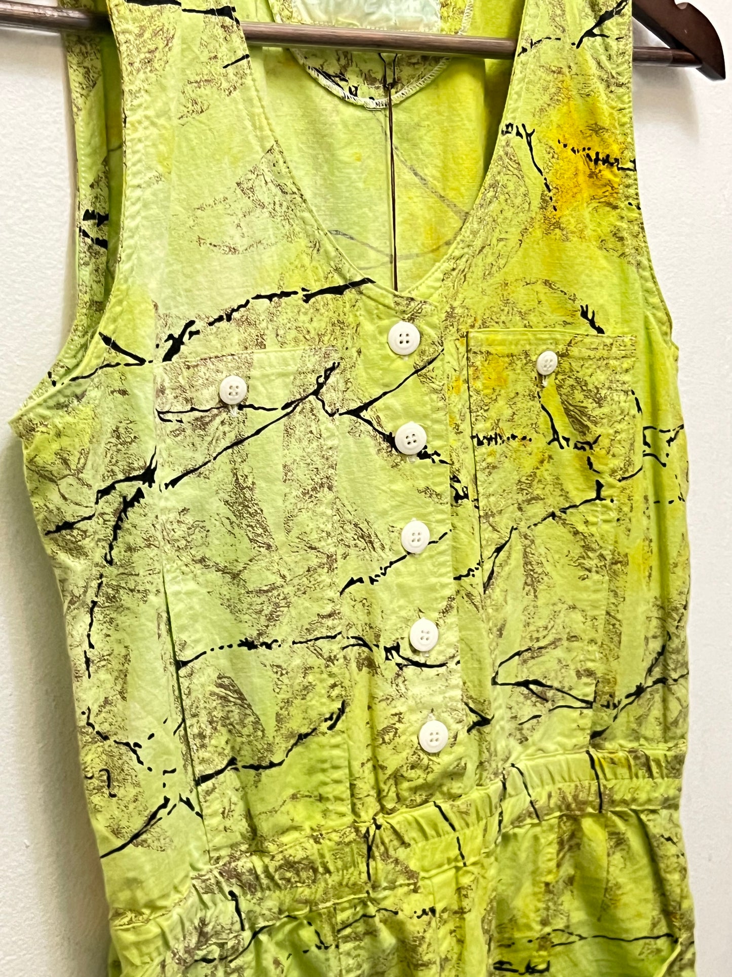 Vintage Marbled Lime & Onyx Romper