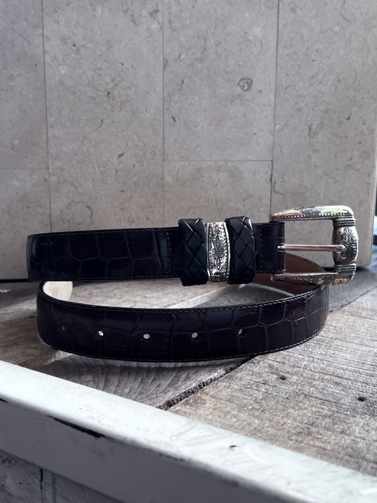 Vintage Embossed Leather Belt