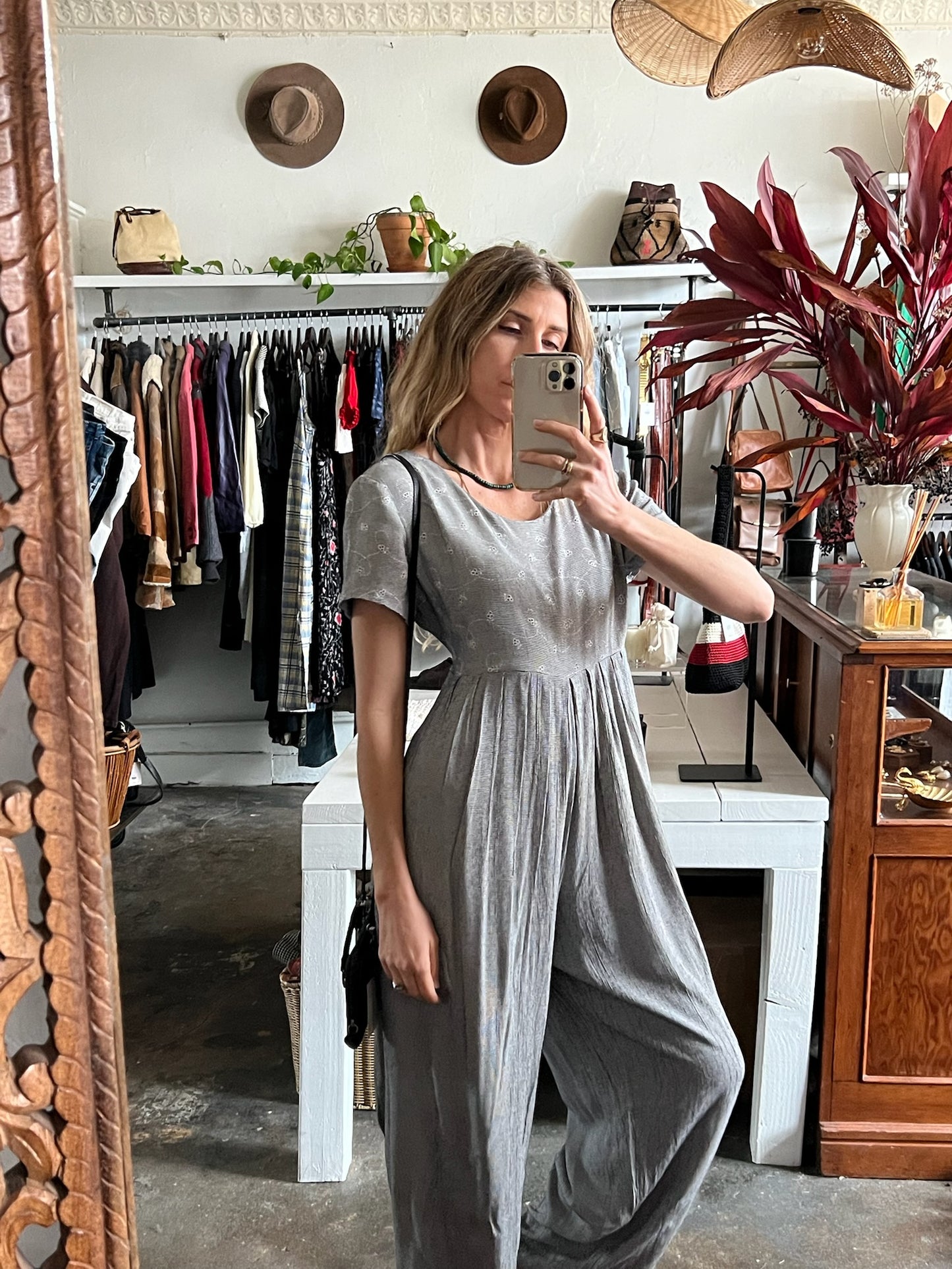 Vintage Pleated Floral Jumpsuit
