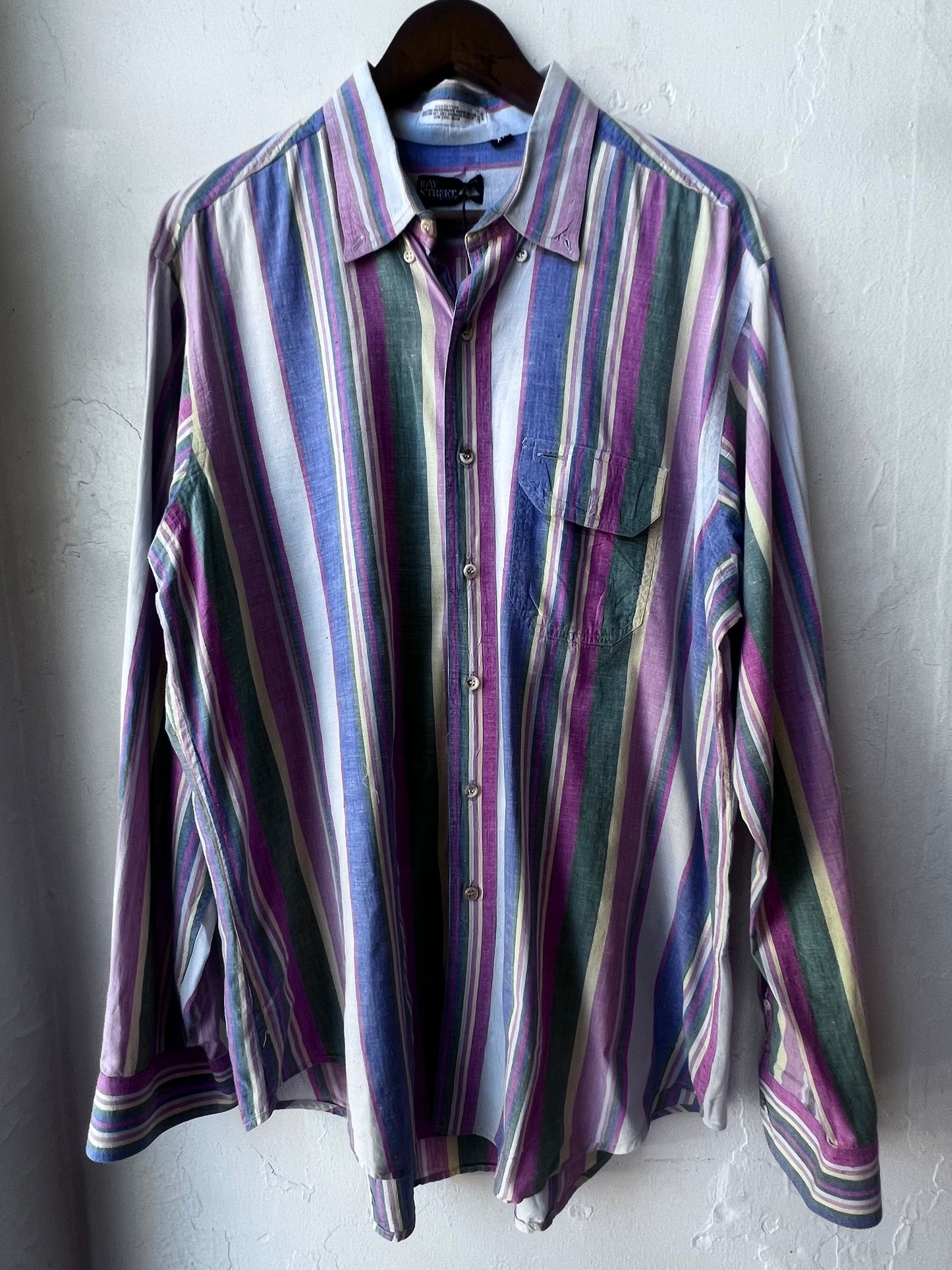 Vintage Pastel Stripe Button Up