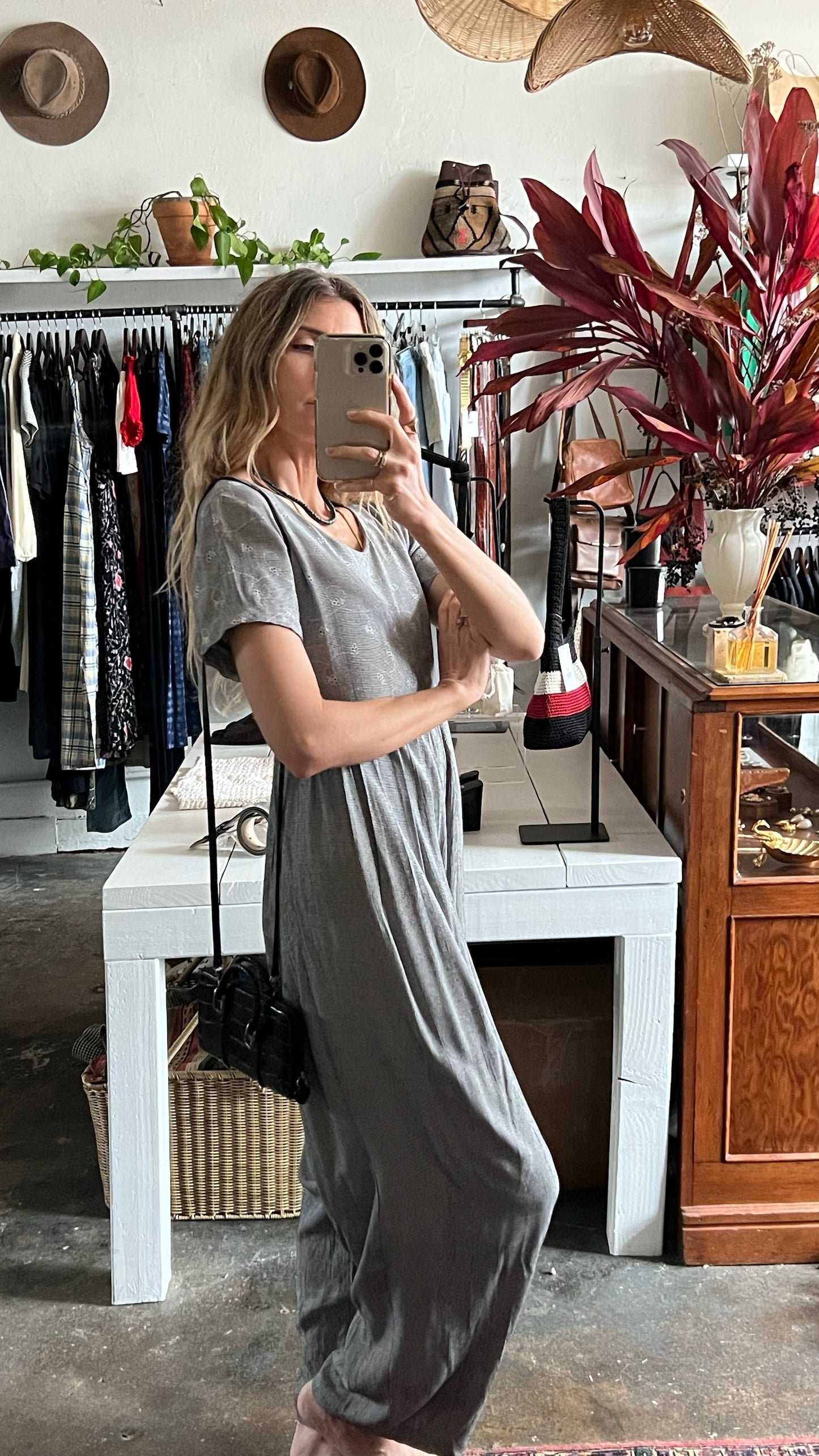 Vintage Pleated Floral Jumpsuit