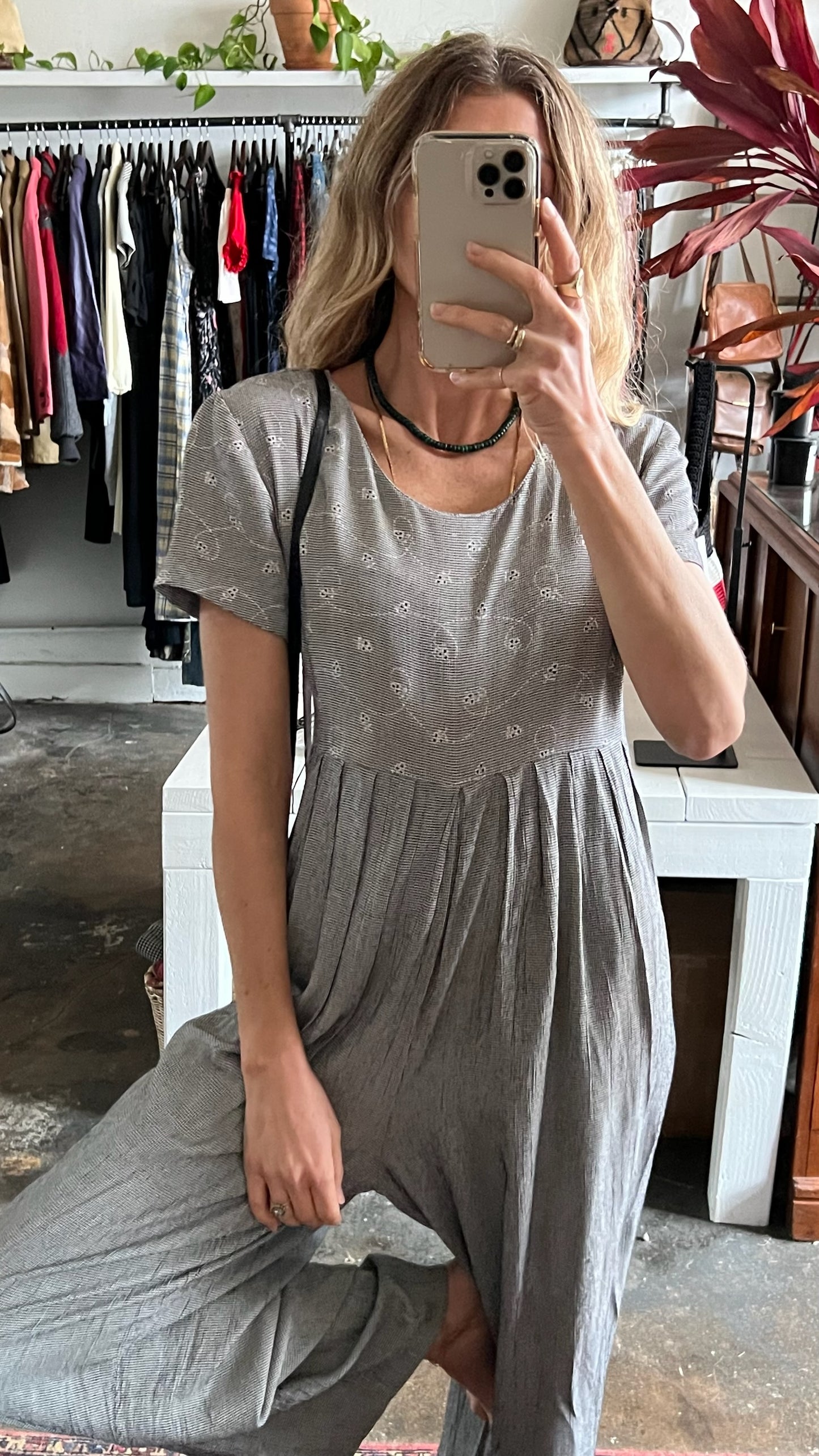 Vintage Pleated Floral Jumpsuit