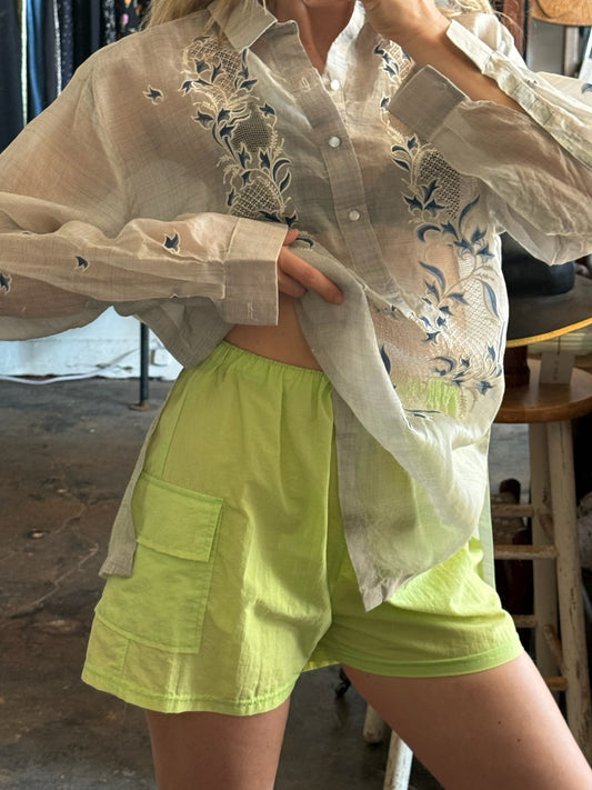 Vintage Sheer Embroidered Tunic