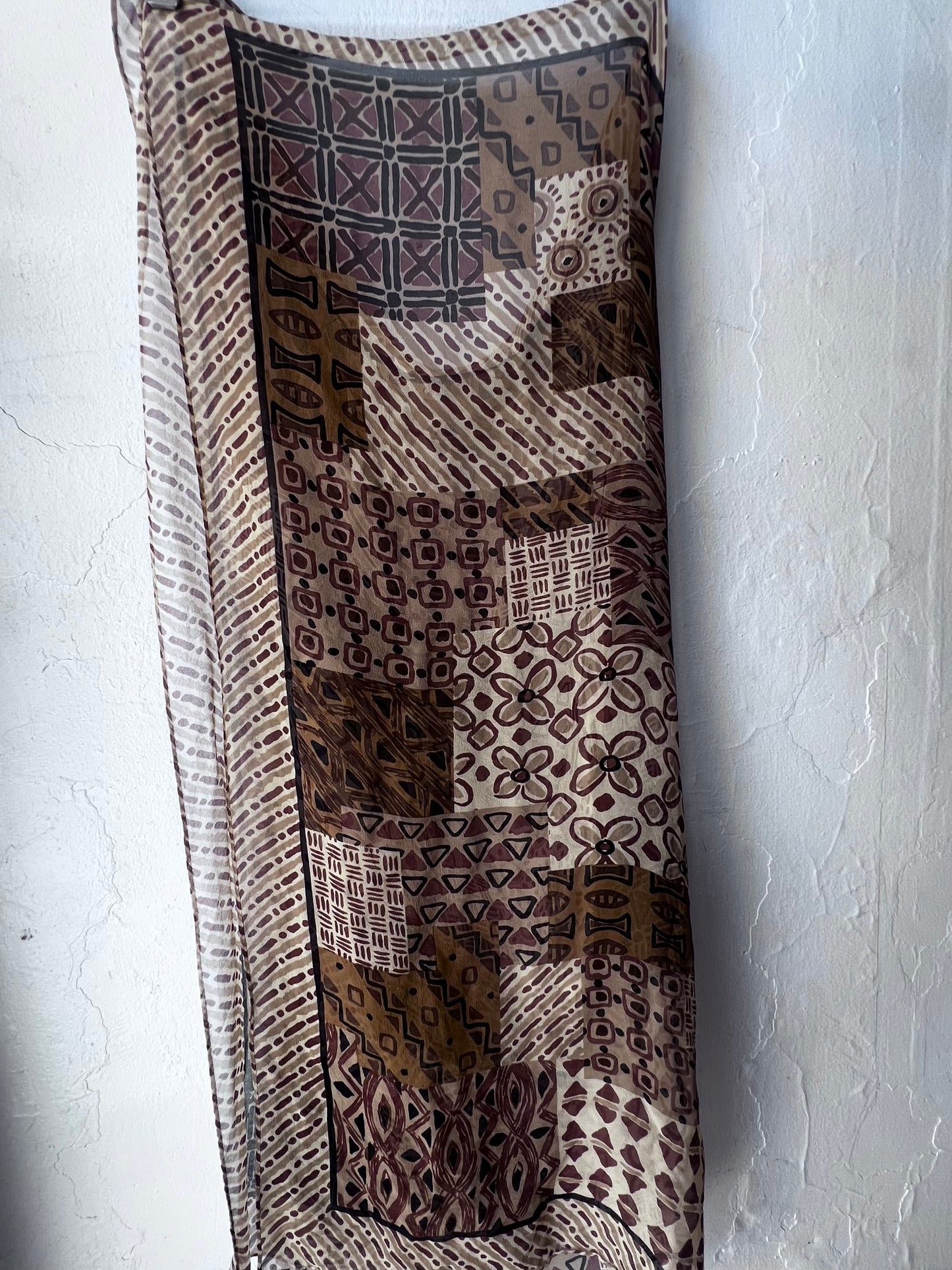 Vintage Patterned Silk Scarf