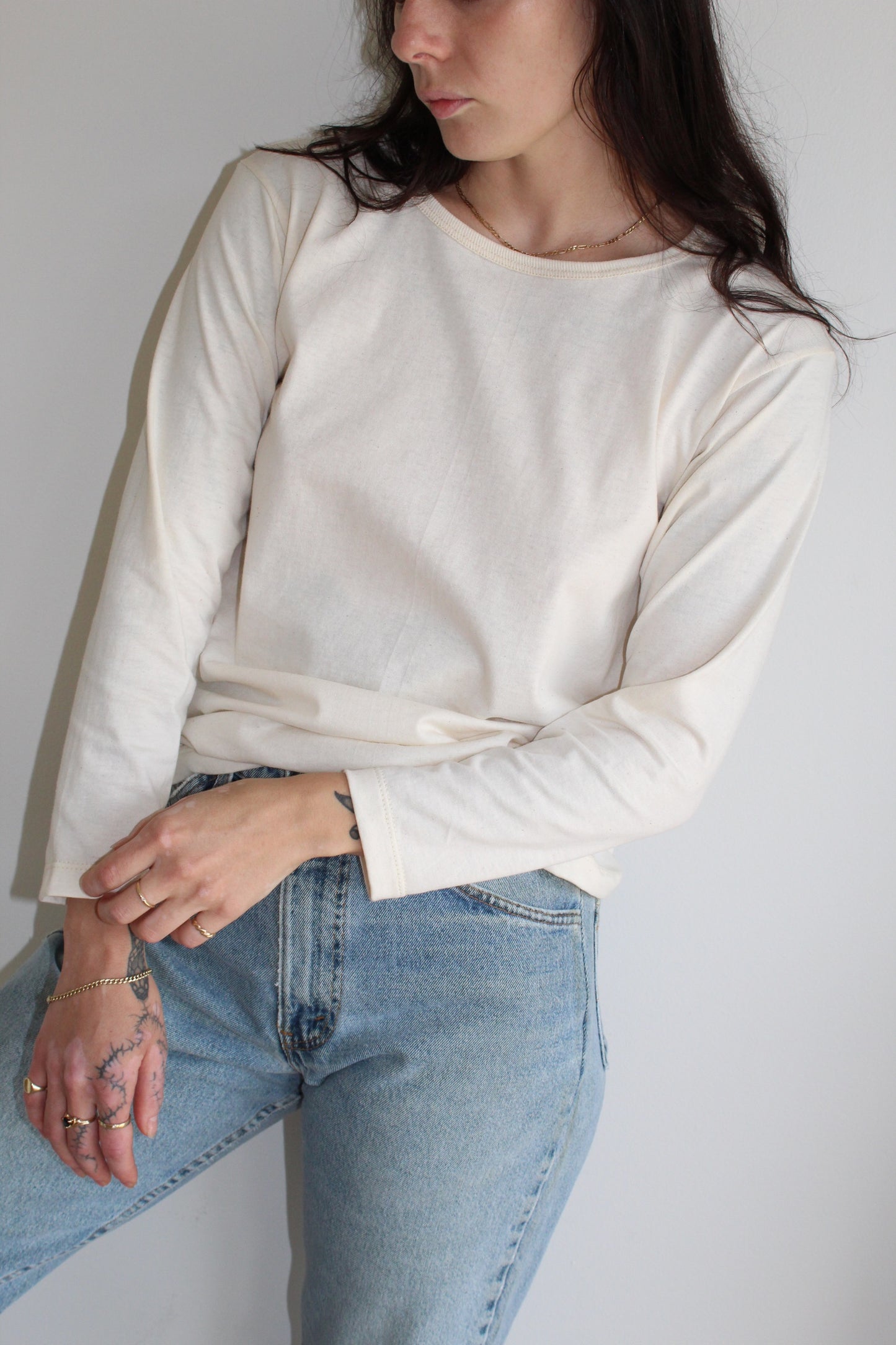 Organic Cotton Long Sleeve Tee / Multiple Colors Available