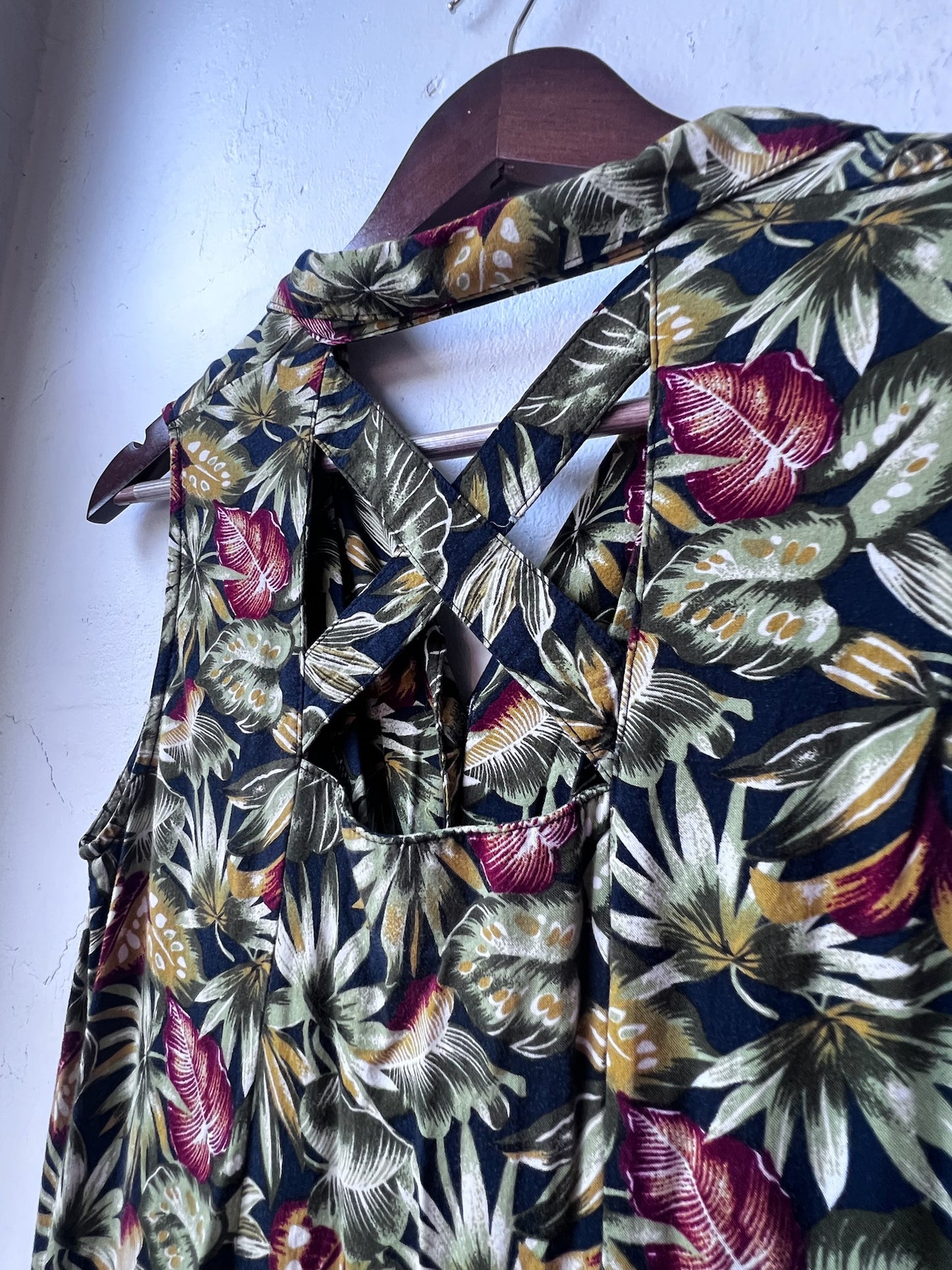 Vintage Tropical Midi Dress