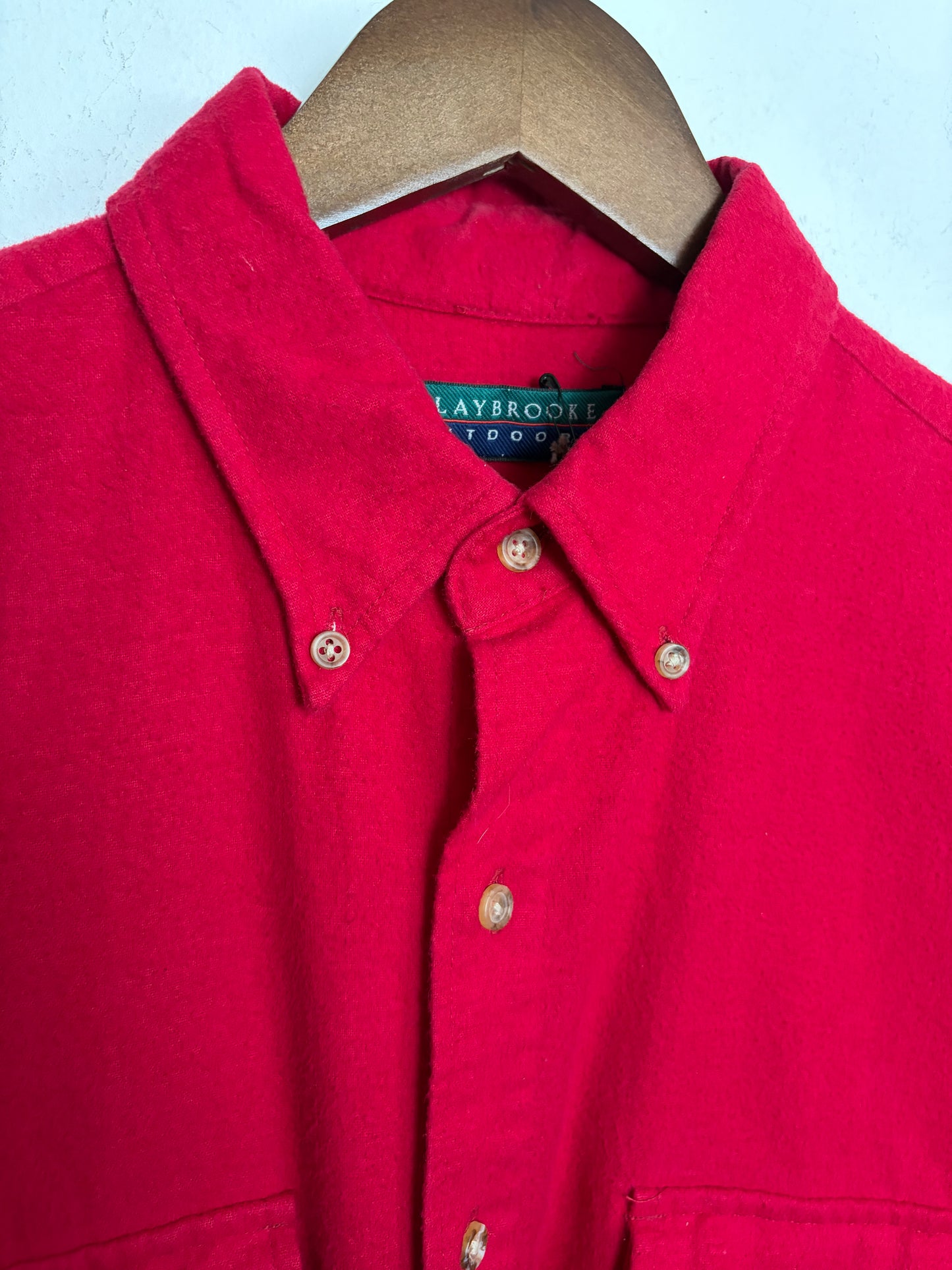 Vintage Crimson Long Sleeve Button Up