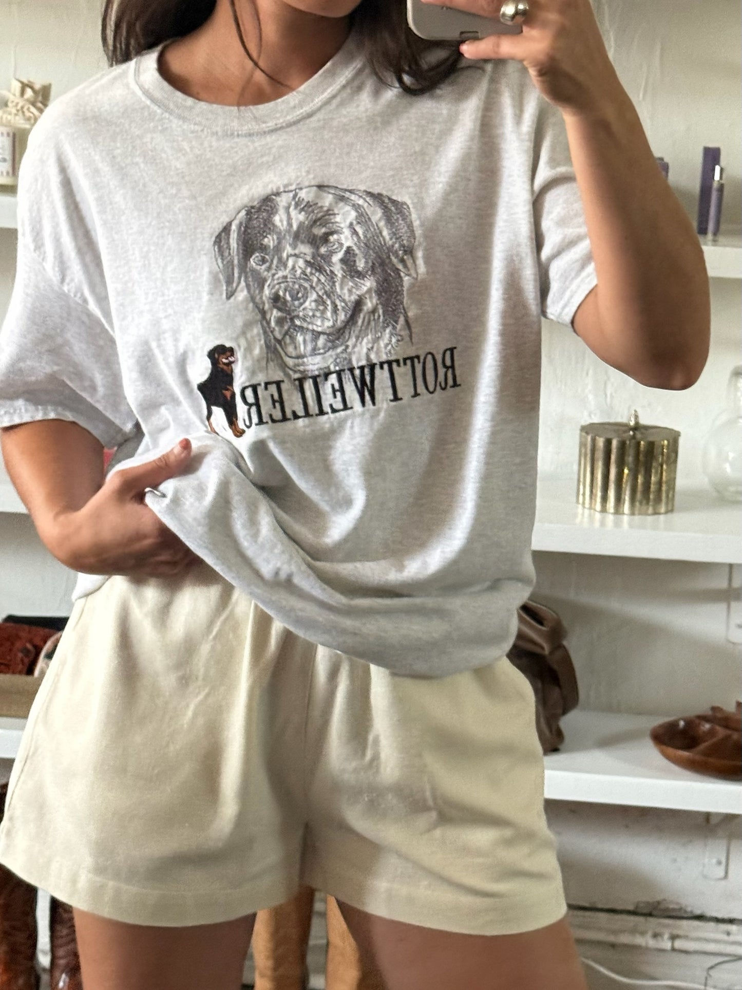 Vintage Embroidered Rottweiler Graphic Tee