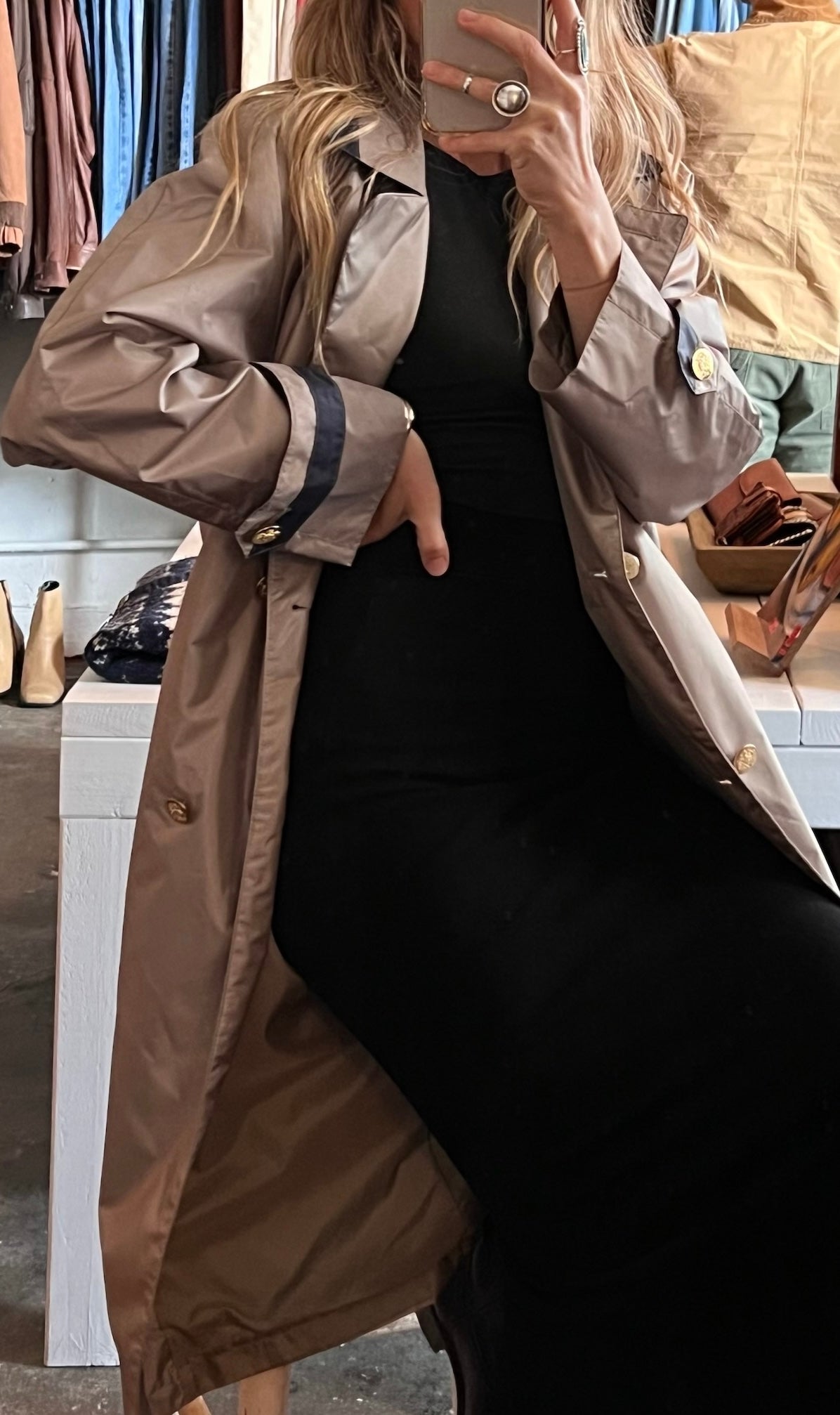 Vintage Taupe Trench Coat