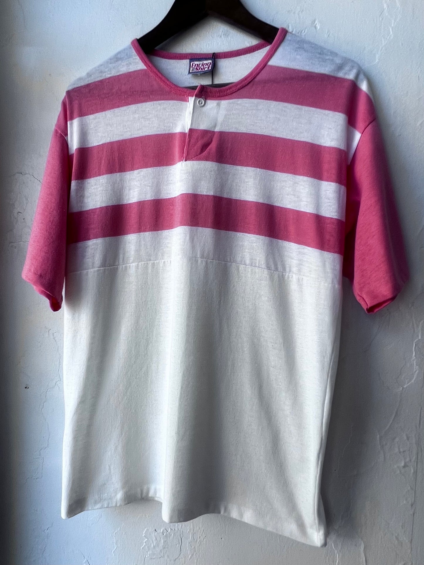 Vintage Retro Stripe Henley Tee