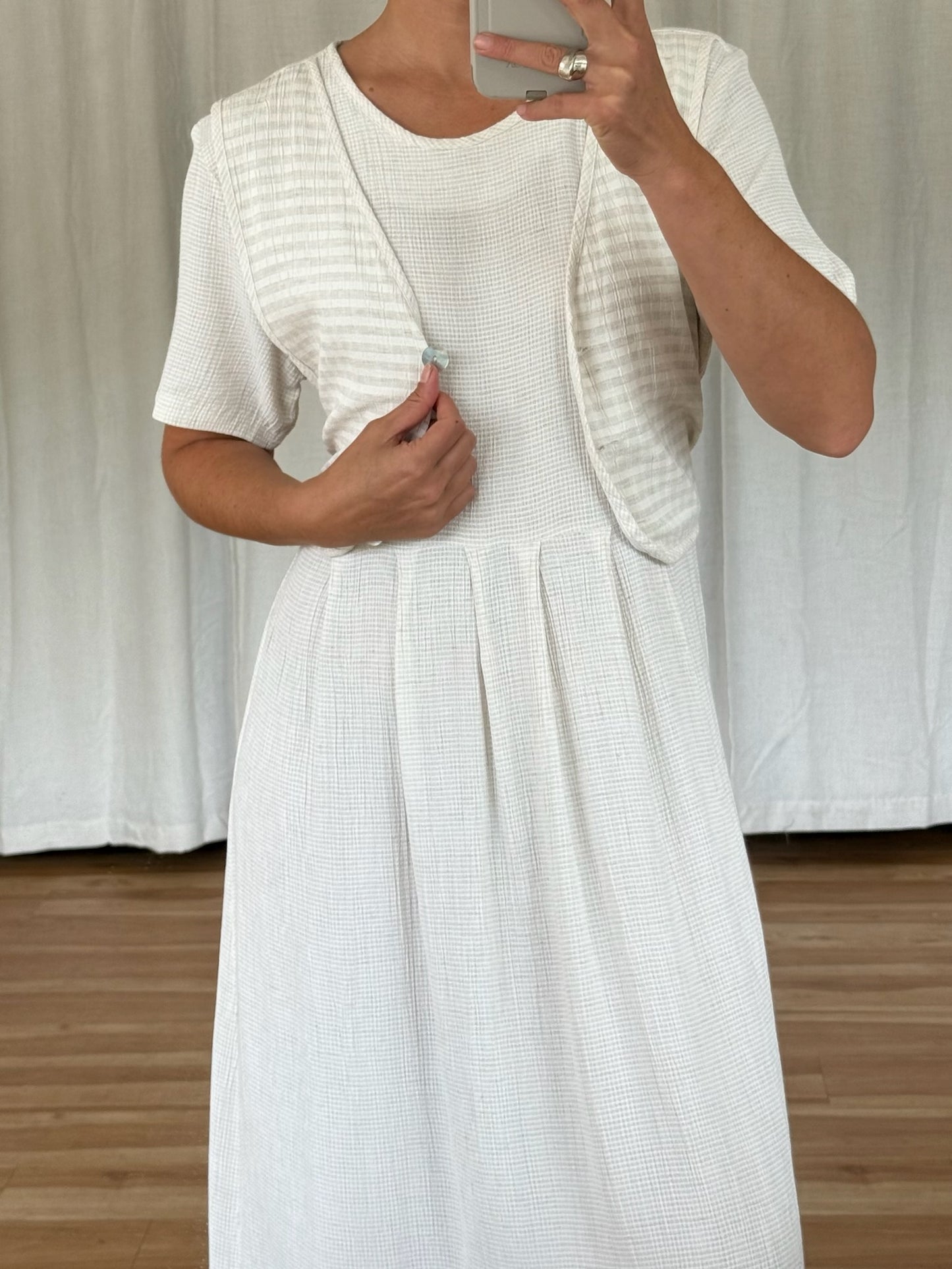 Vintage Check Vested Dress