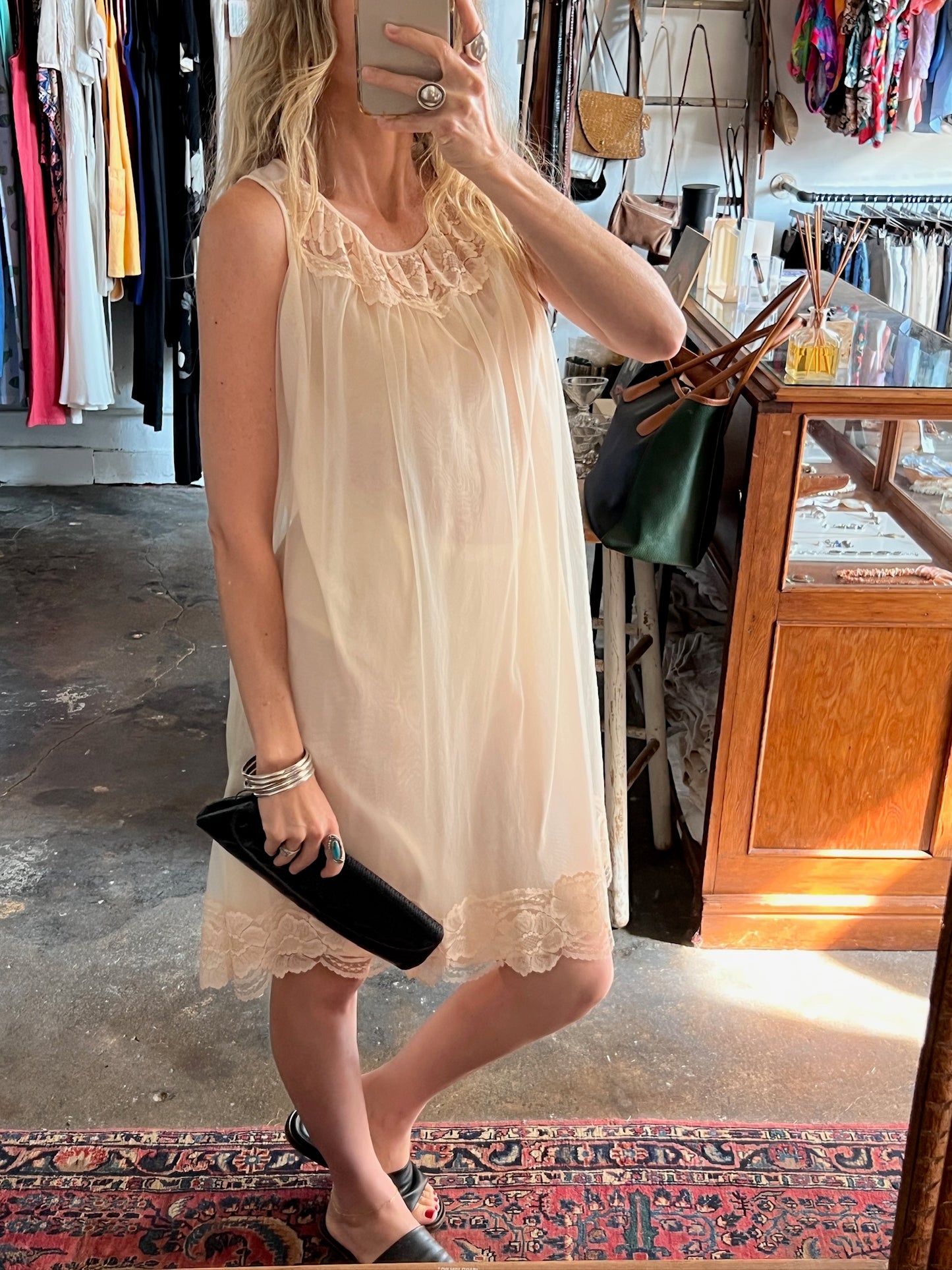 Vintage Sheer Chiffon Lace Gown