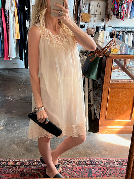 Vintage Sheer Chiffon Lace Gown