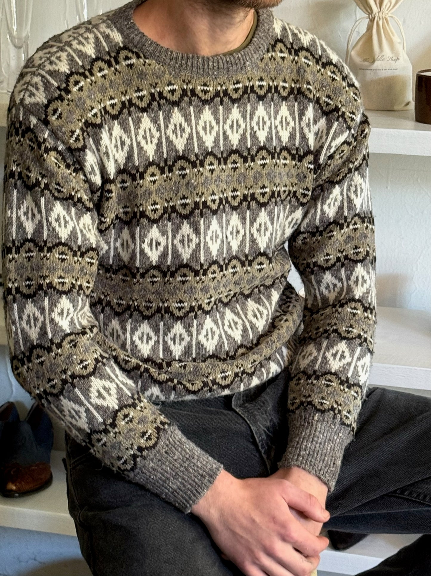 Vintage Sage Patterned Knit