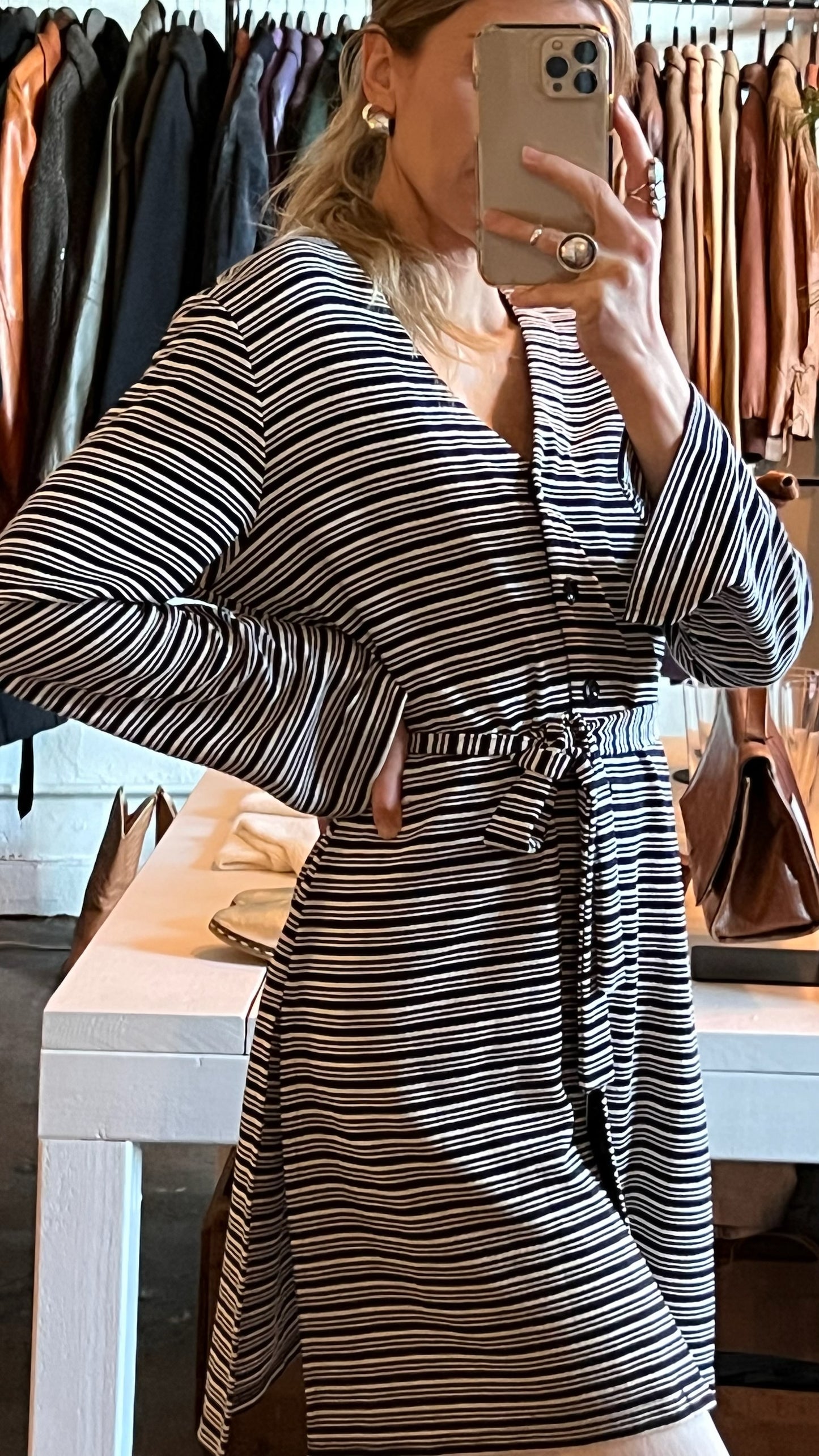 Vintage Striped Button Up Cardigan