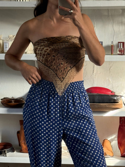 Vintage Patterned Silk Scarf